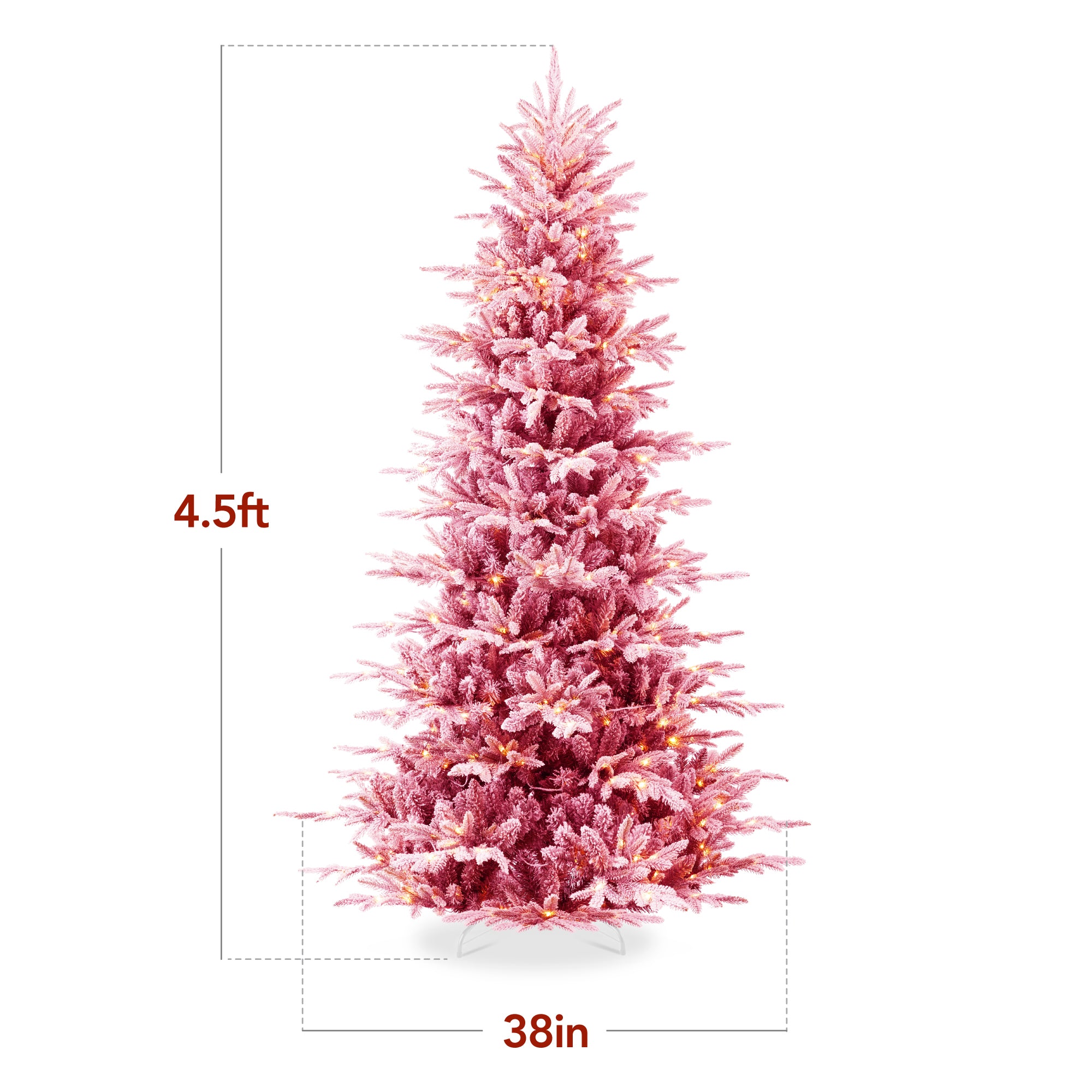Pre-Lit Flocked Artificial Aspen Noble Fir Christmas Tree w/ Metal Stand - Image 38