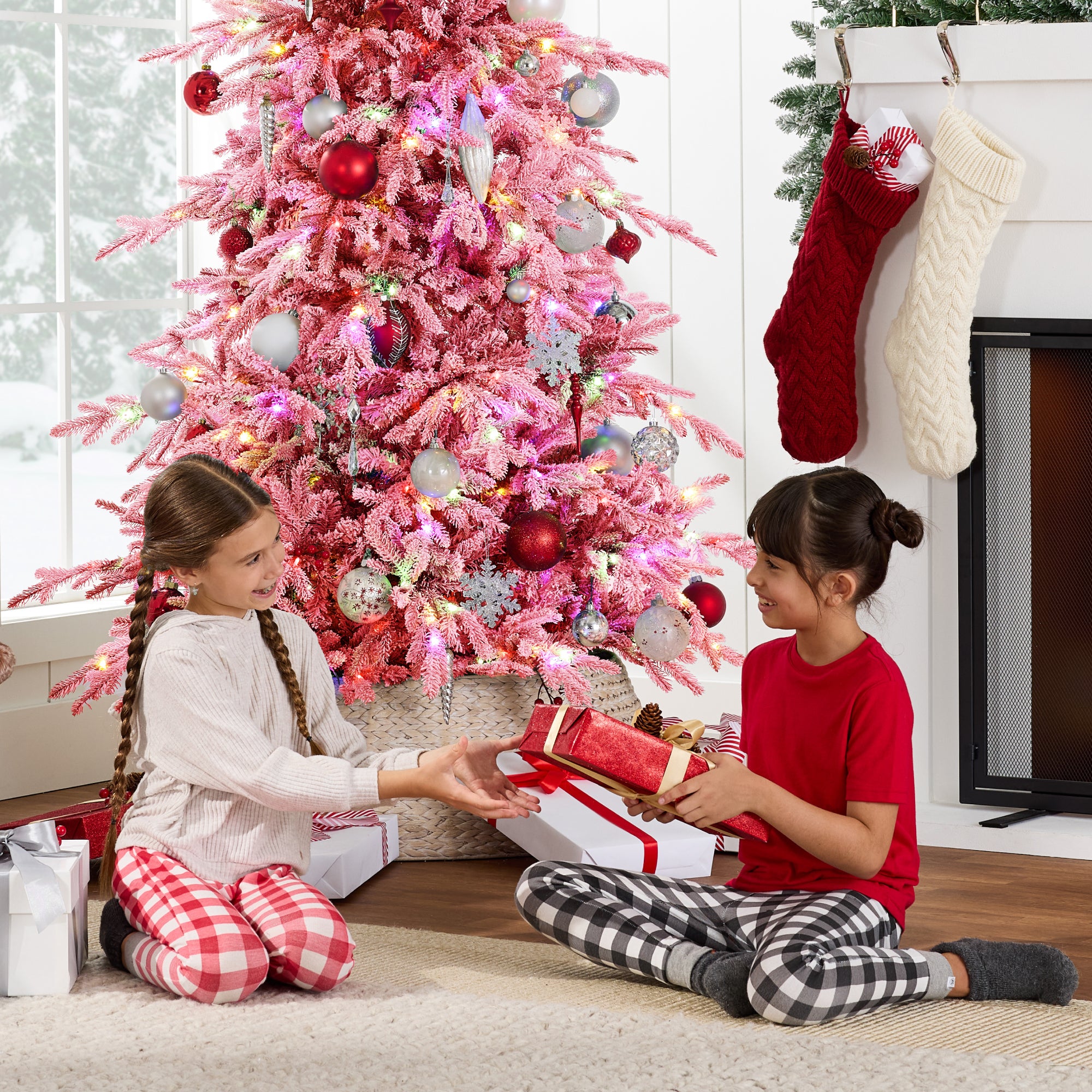 Pre-Lit Flocked Artificial Aspen Noble Fir Christmas Tree w/ Metal Stand - Image 42