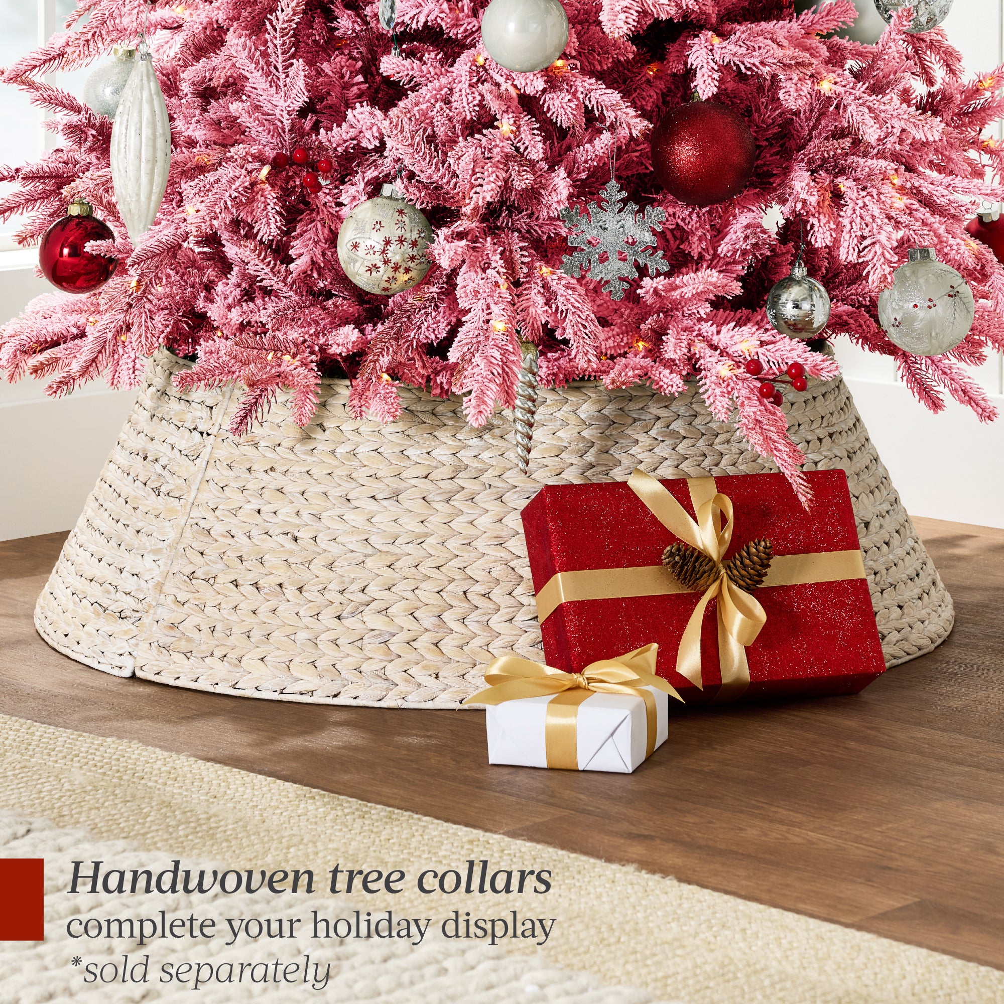 Pre-Lit Flocked Artificial Aspen Noble Fir Christmas Tree w/ Metal Stand - Image 9