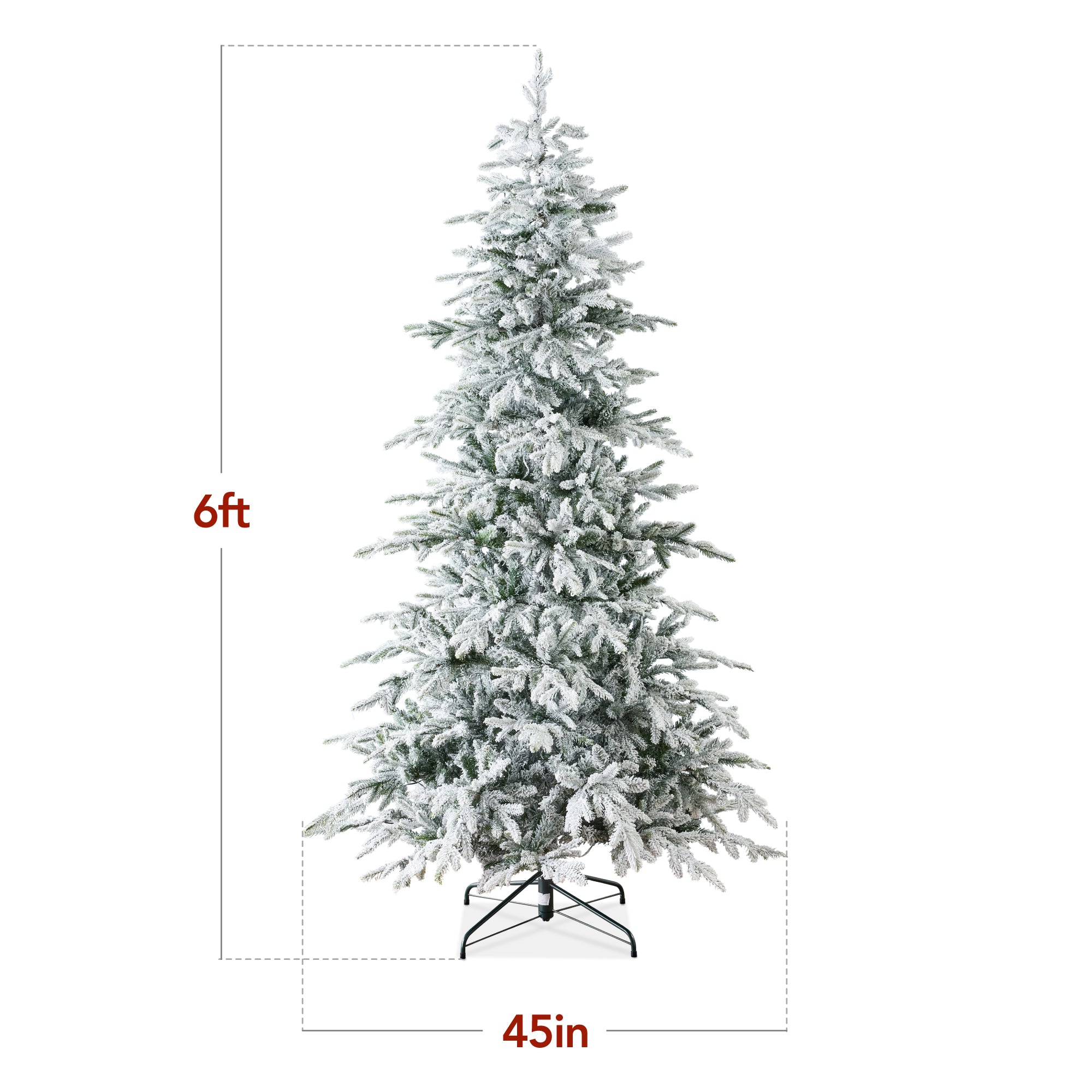 Pre-Lit Flocked Artificial Aspen Noble Fir Christmas Tree w/ Metal Stand - Image 2