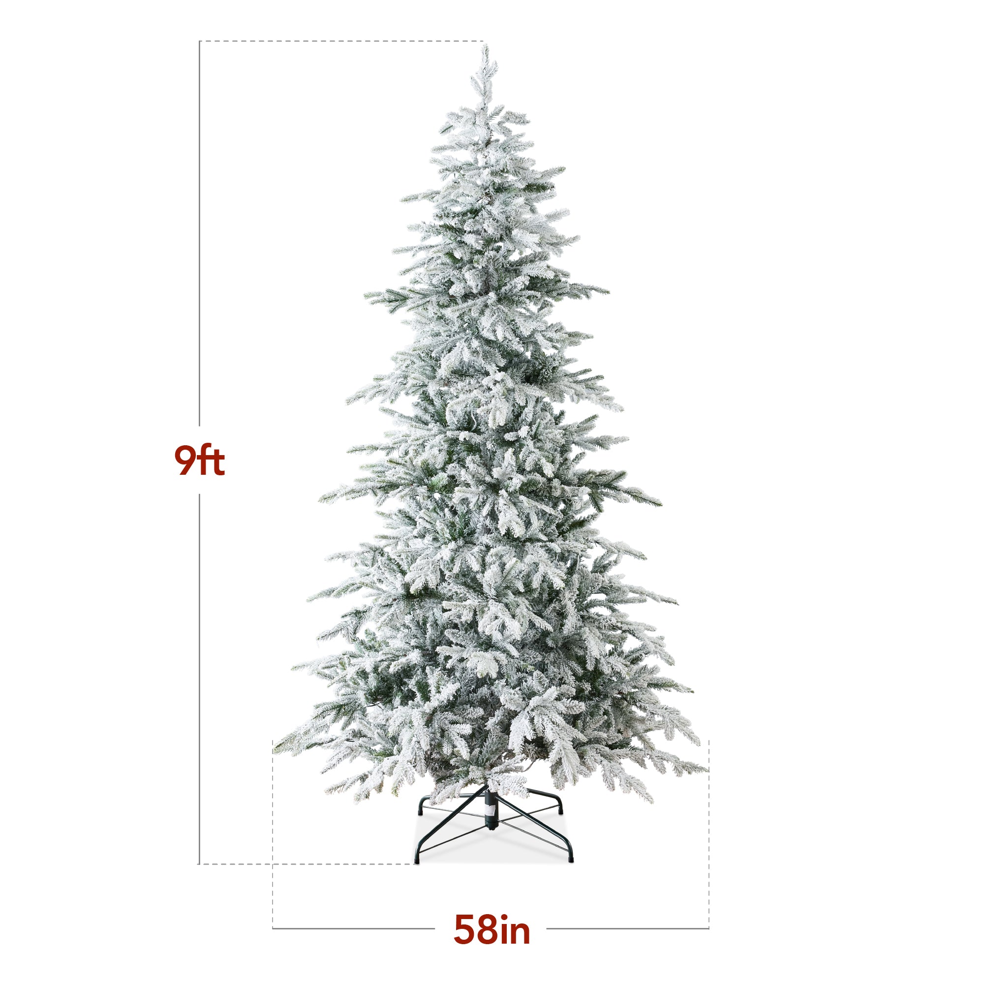 Pre-Lit Flocked Artificial Aspen Noble Fir Christmas Tree w/ Metal Stand - Image 20