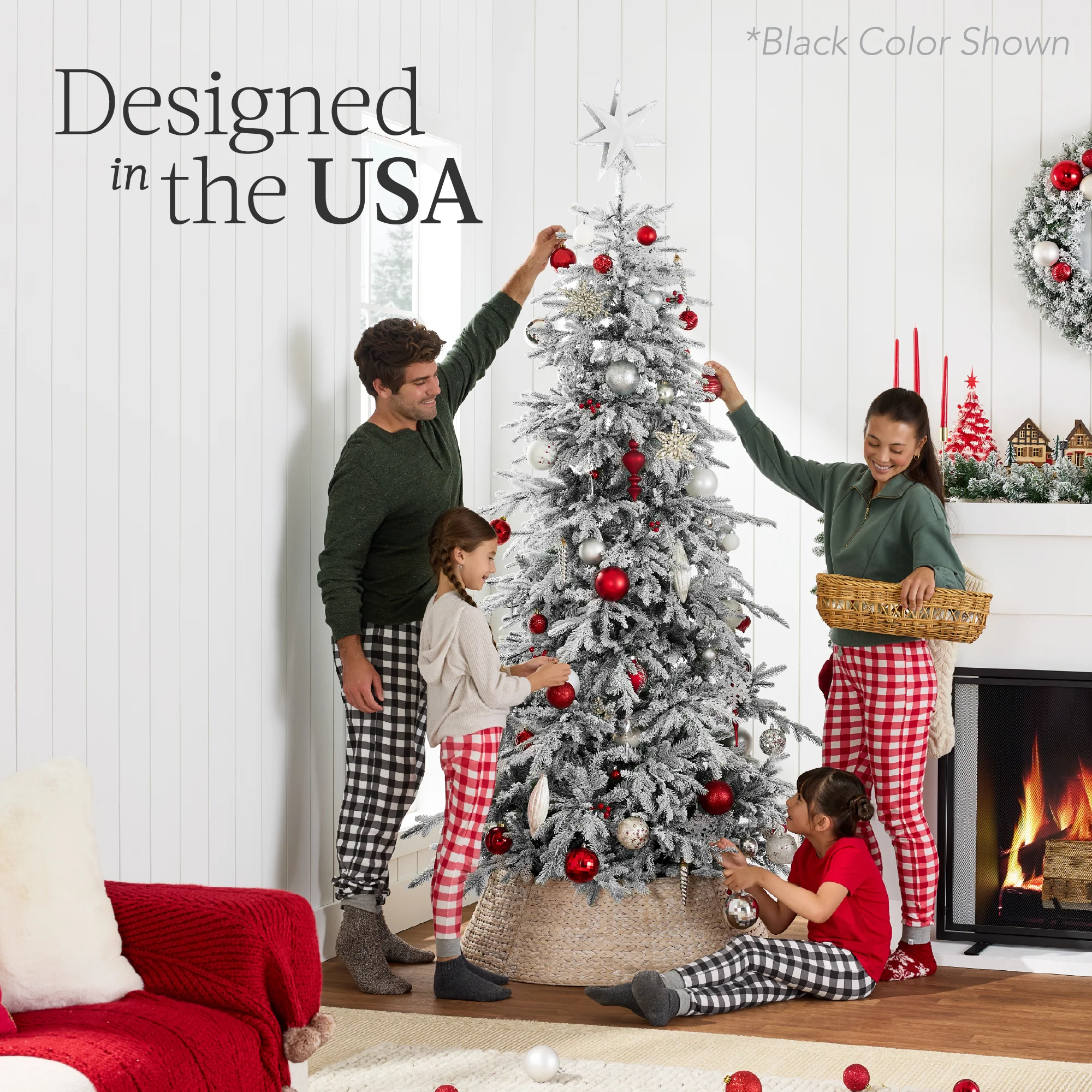 Pre-Lit Flocked Artificial Aspen Noble Fir Christmas Tree w/ Metal Stand - Image 41