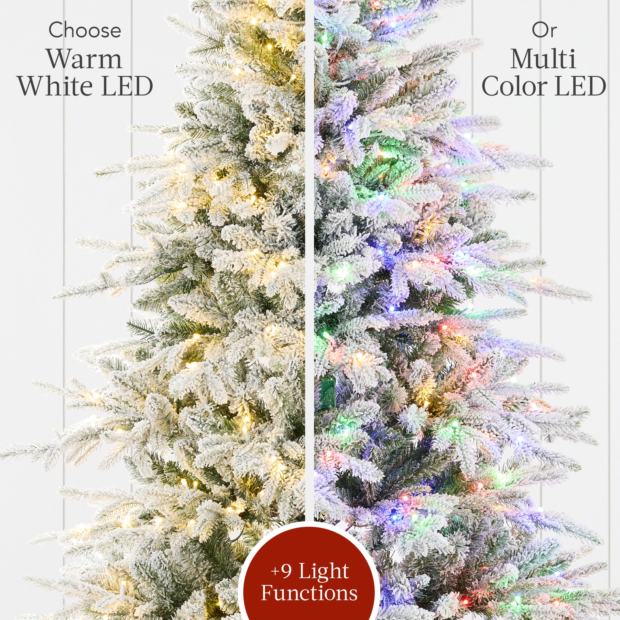 Pre-Lit Flocked Full Aspen Christmas Tree w/ 2-in-1 Glowing LED Lights - Image 6