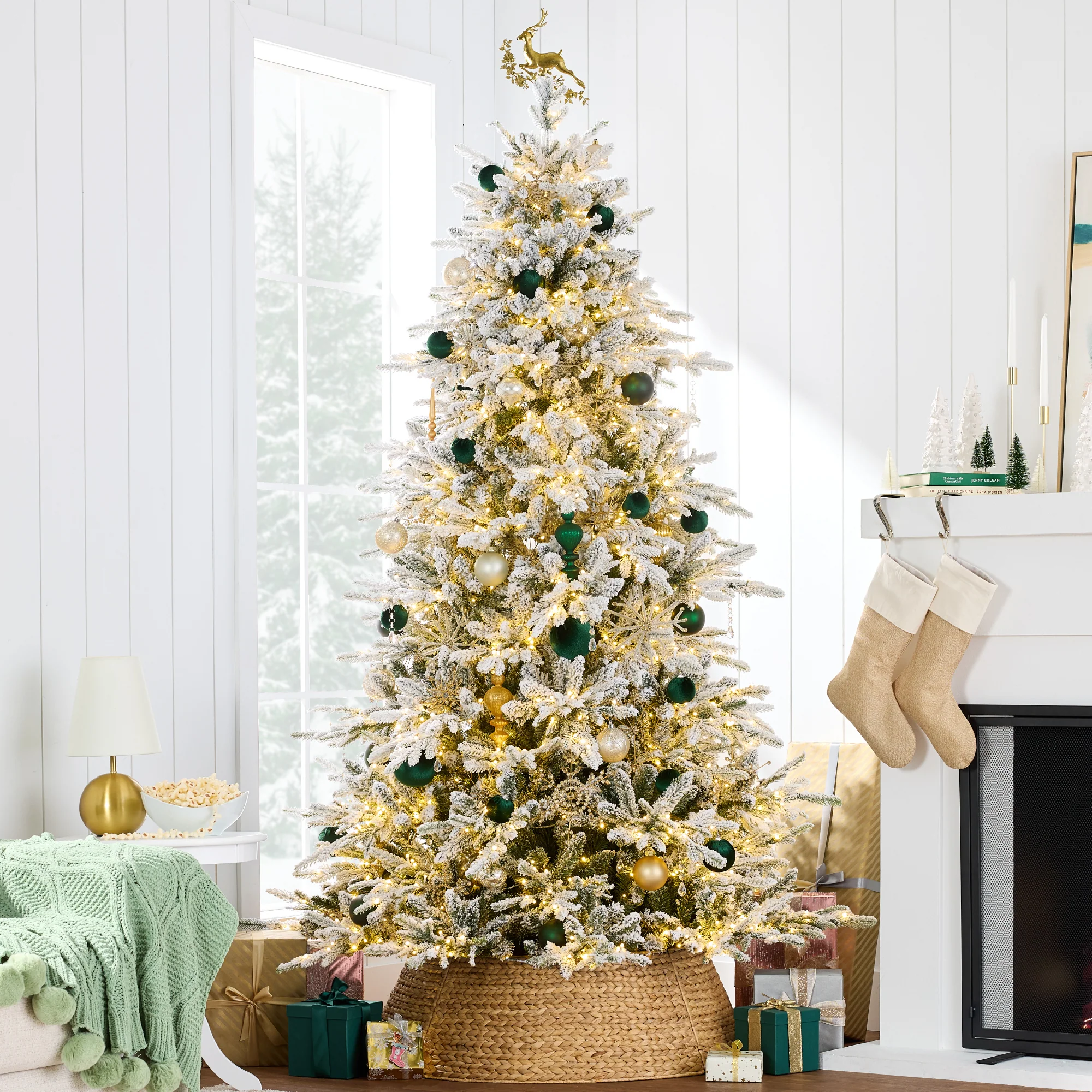 Pre-Lit Flocked Full Aspen Christmas Tree w/ 2-in-1 Twinkling Micro LEDs - Image 25