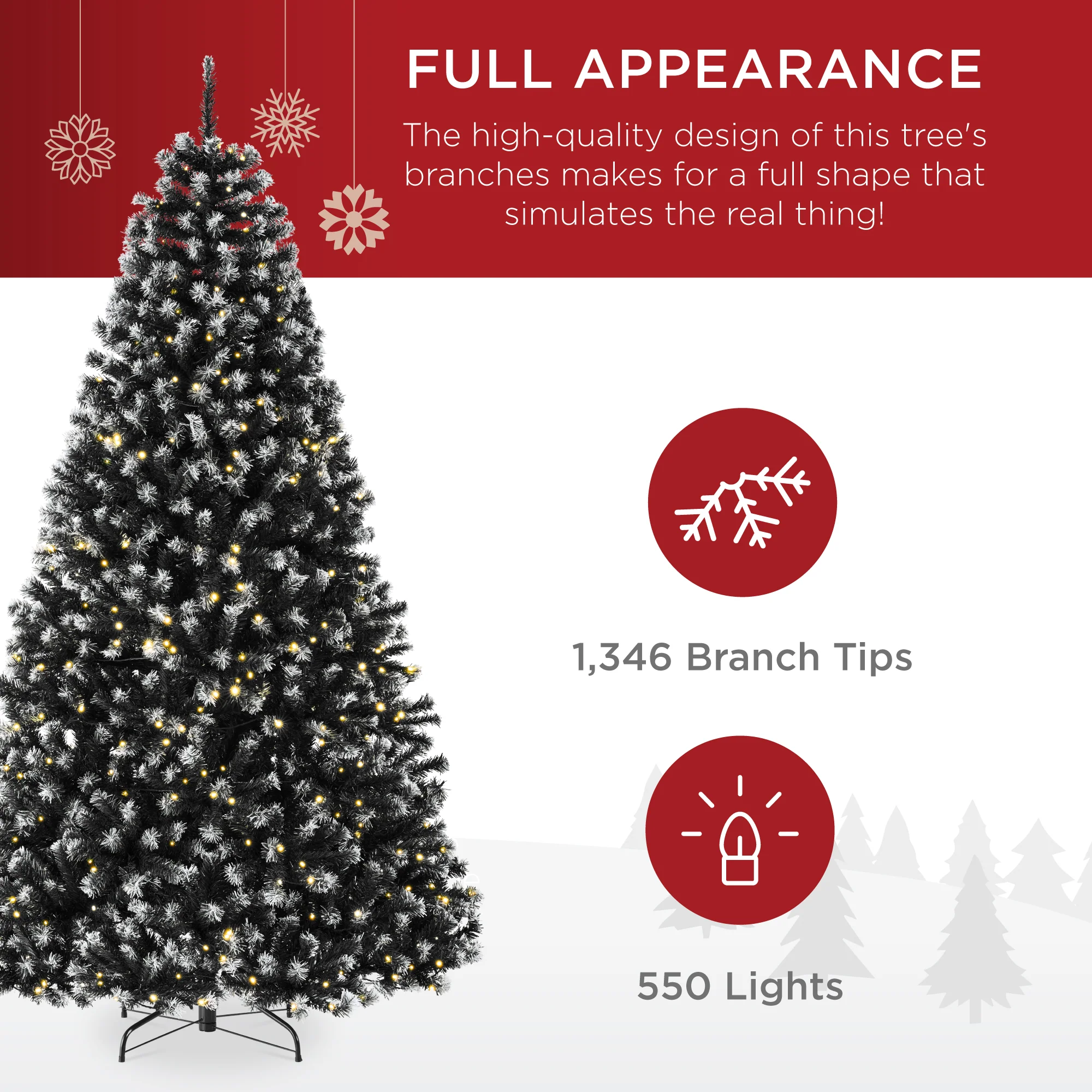 Pre-Lit Frosted Artificial Black Spruce Christmas Tree, w/Easy Assembly - Image 21