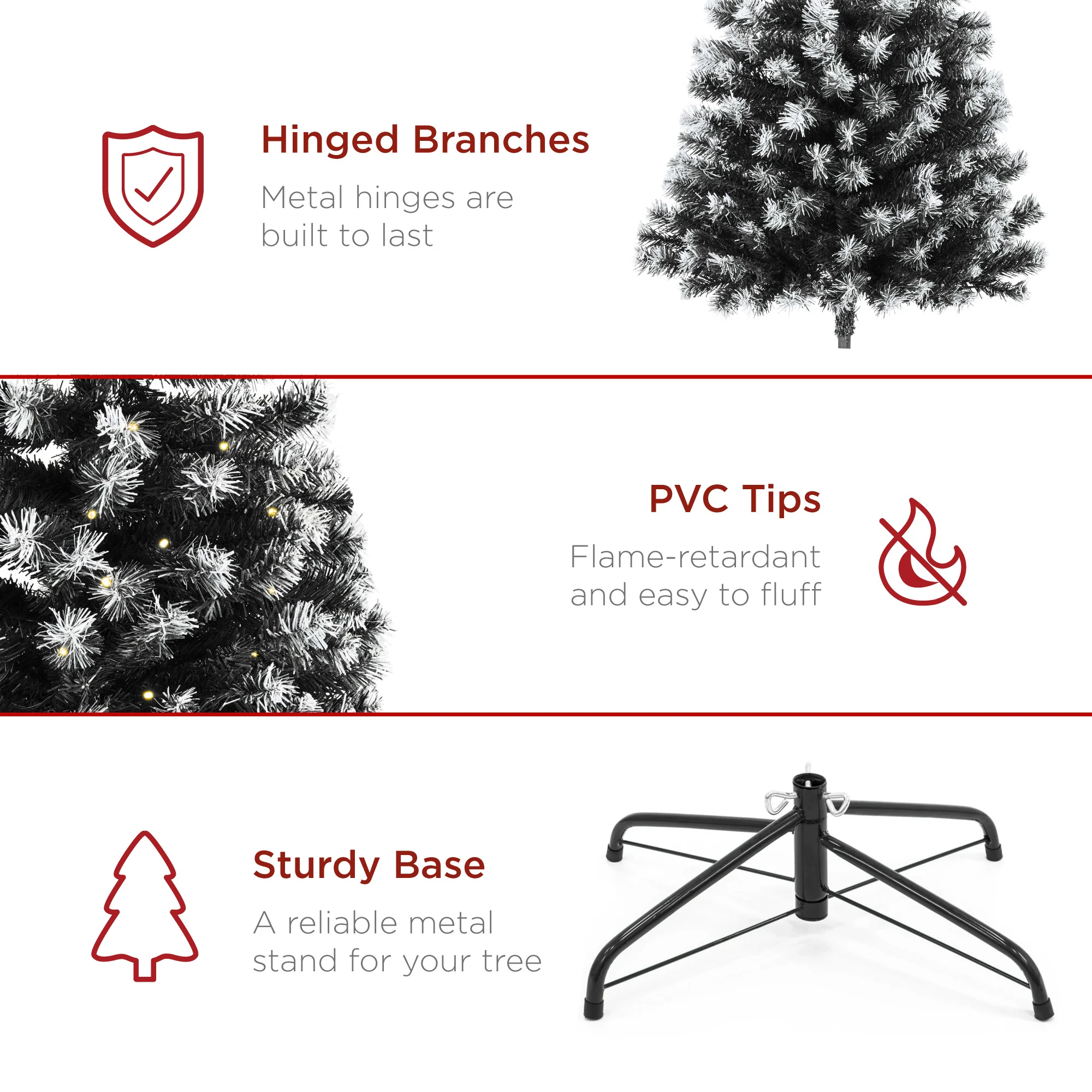 Pre-Lit Frosted Artificial Black Spruce Christmas Tree, w/Easy Assembly - Image 23