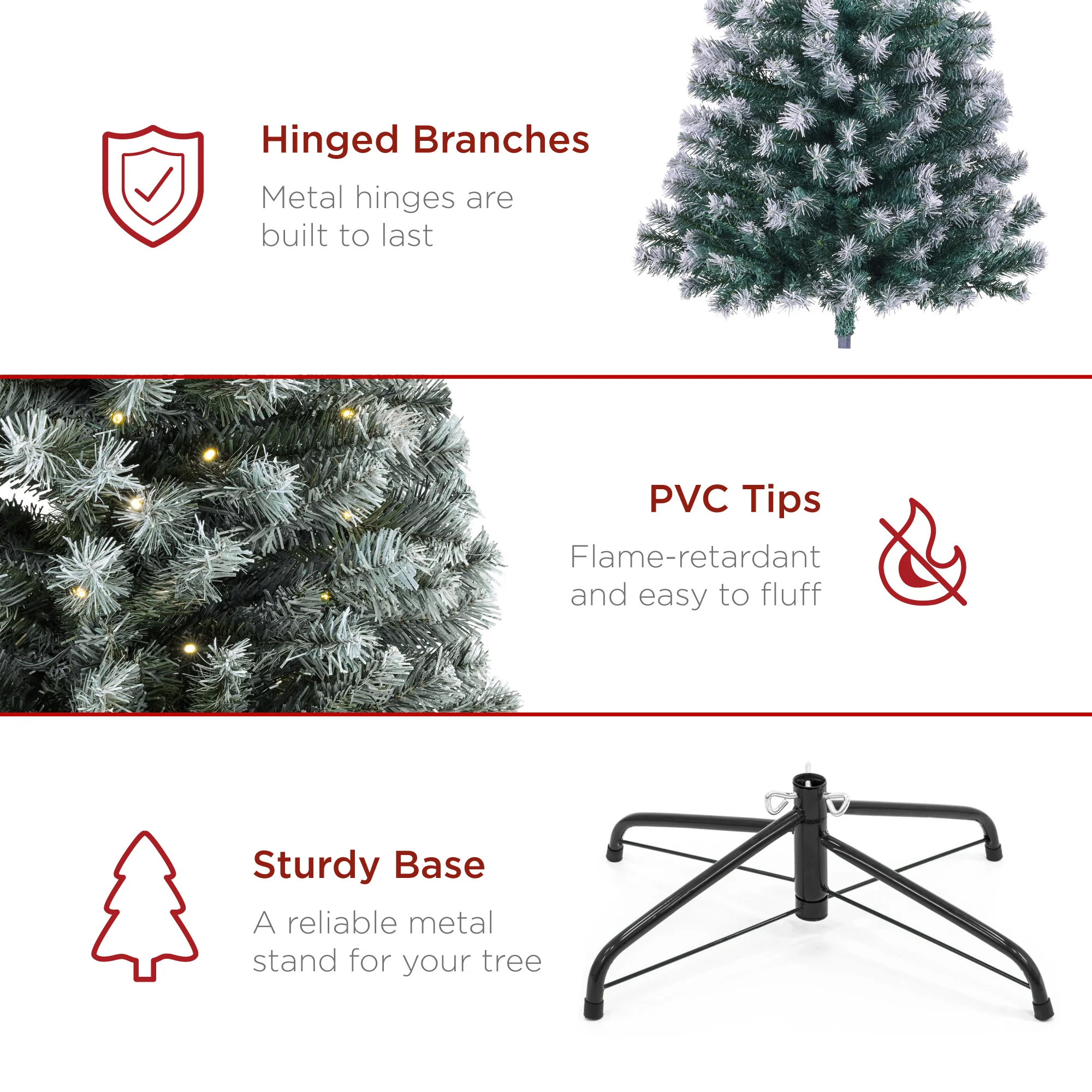 Pre-Lit Frosted Artificial Blue Spruce Christmas Tree, w/Easy Assembly - Image 23
