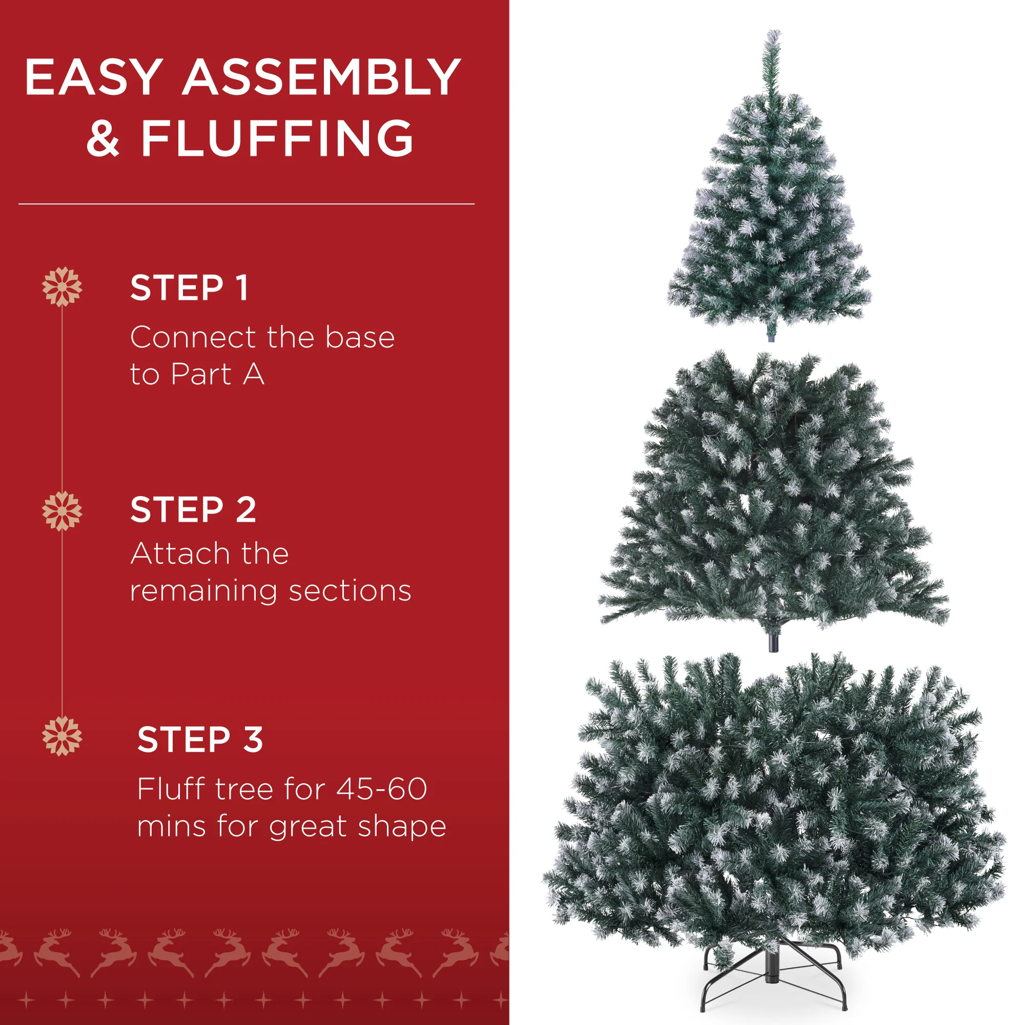 Pre-Lit Frosted Artificial Blue Spruce Christmas Tree, w/Easy Assembly - Image 6
