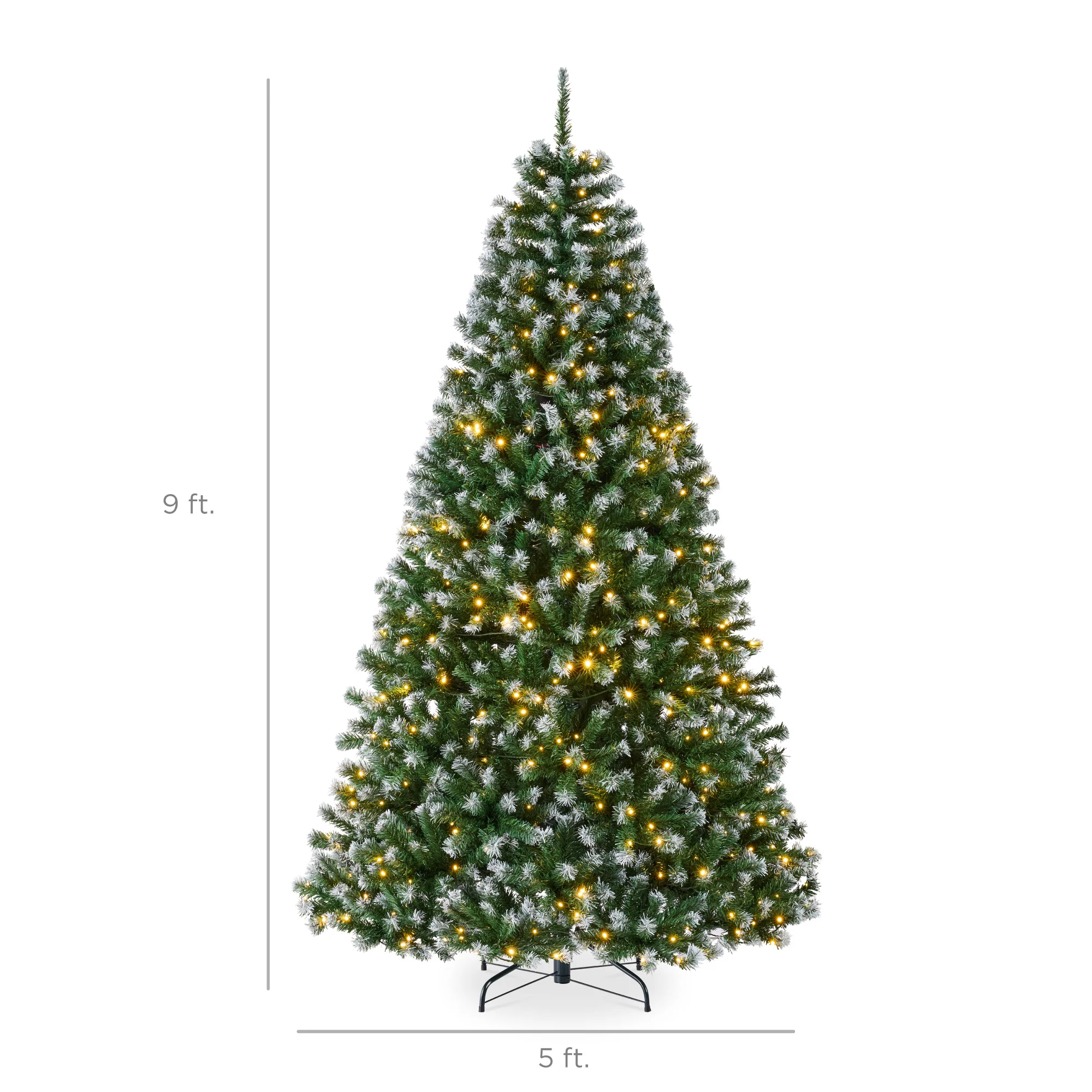 Pre-Lit Frosted Artificial Green Spruce Christmas Tree, w/Easy Assembly - Image 10
