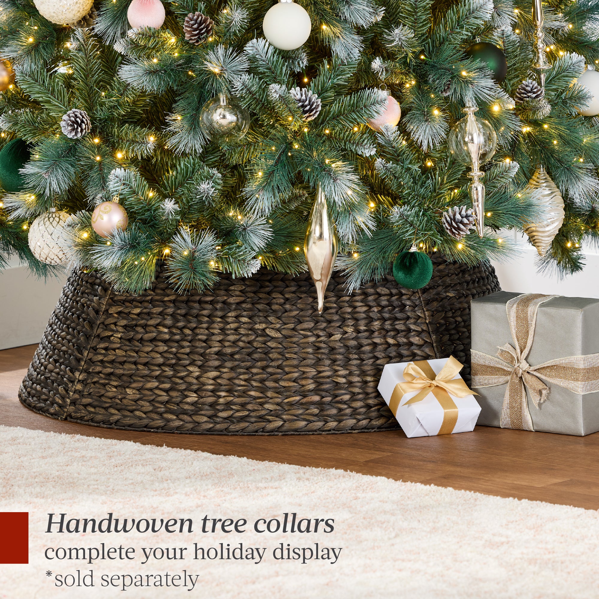 Pre-Lit Frosted Artificial Scotch Pine Christmas Tree w/ Metal Stand - Image 9