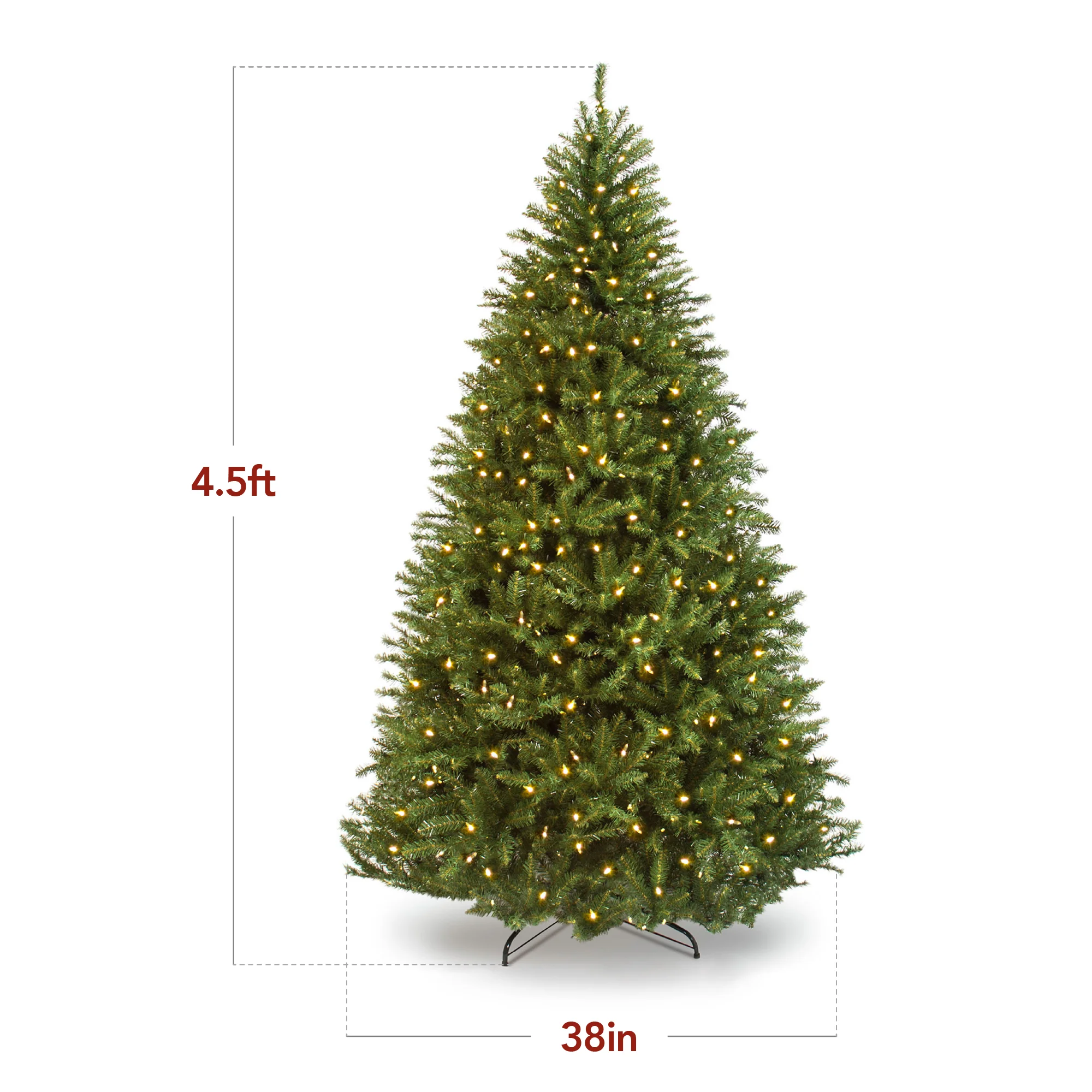 Pre-Lit Hinged Douglas Artificial Christmas Tree w/ Stand - Image 16