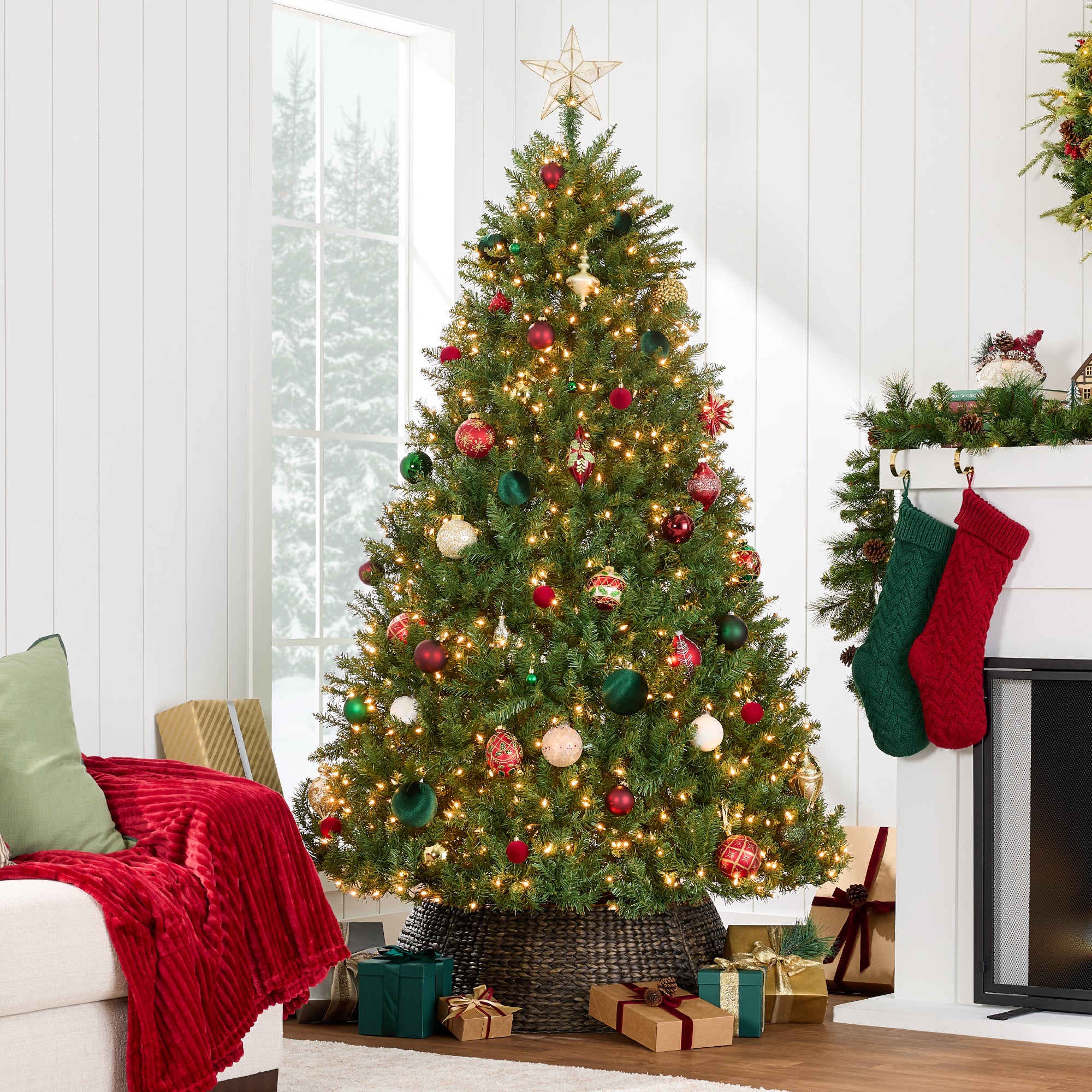 Pre-Lit Hinged Douglas Artificial Christmas Tree w/ Stand - Image 18