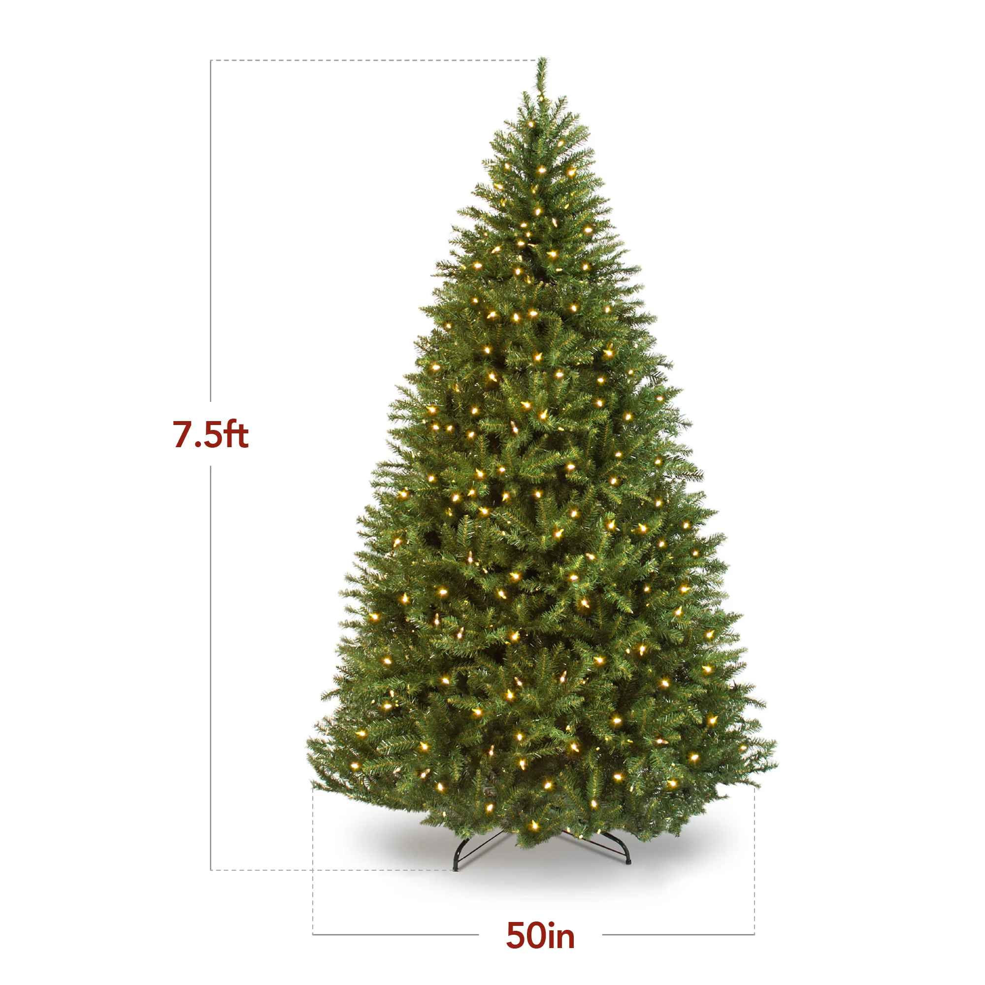 Pre-Lit Hinged Douglas Artificial Christmas Tree w/ Stand - Image 24