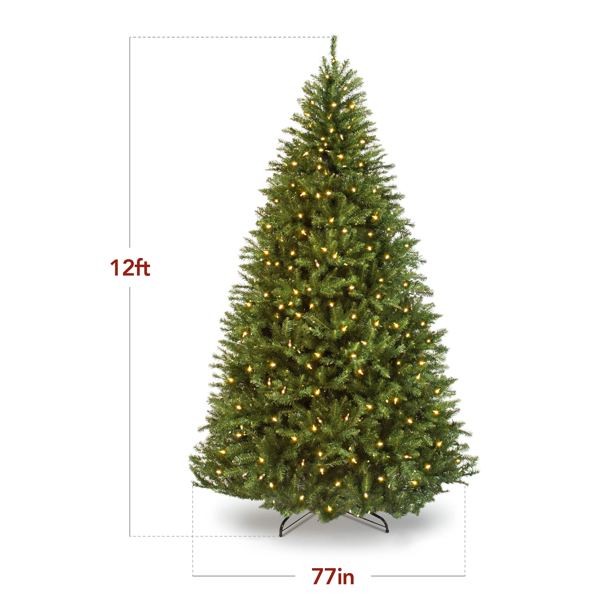 Pre-Lit Hinged Douglas Artificial Christmas Tree w/ Stand - Image 40
