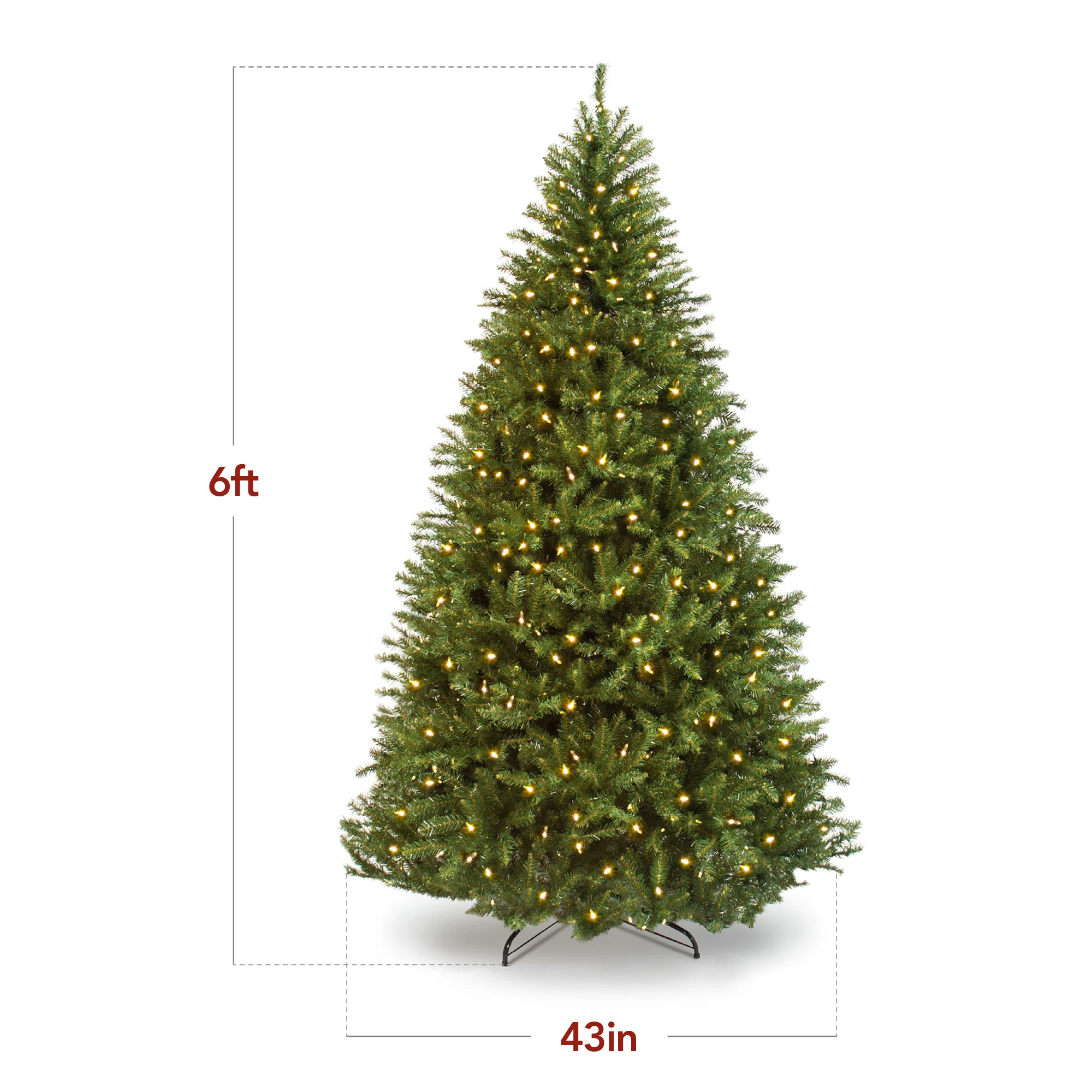 Pre-Lit Hinged Douglas Artificial Christmas Tree w/ Stand - Image 8
