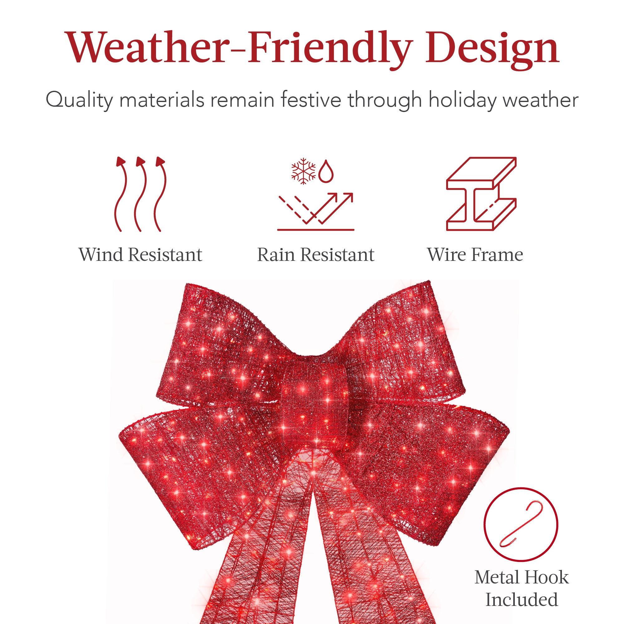 Pre-Lit Large Christmas Bow Decoration, Holiday Decor w/ 8 Functions - Image 19