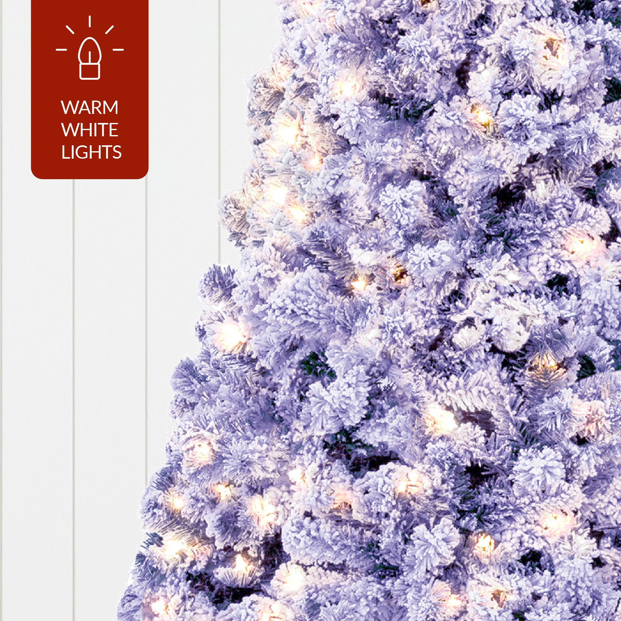 Pre-Lit Lavender Flocked Artificial Pine Christmas Tree w/ White Lights - Image 7