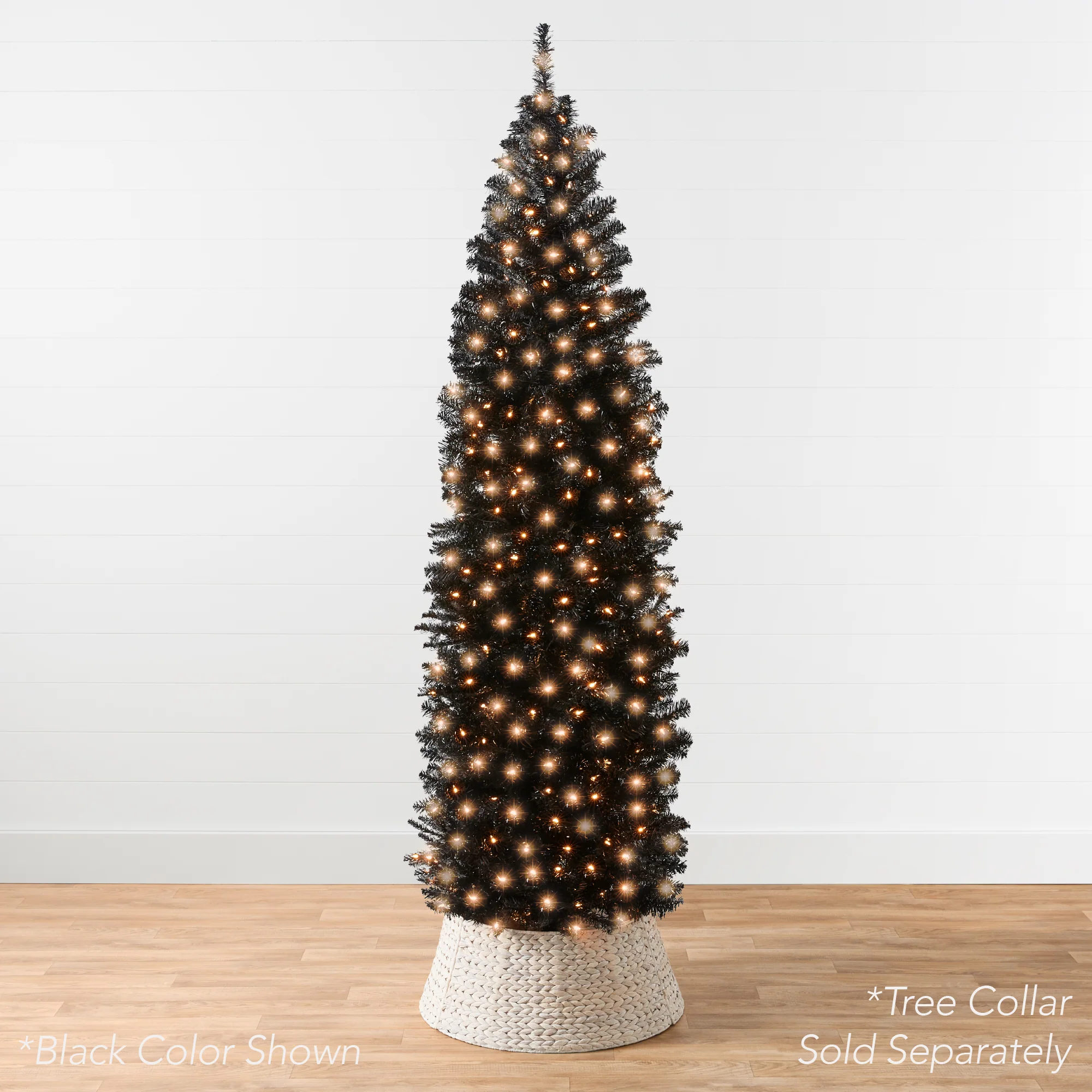 Pre-Lit Pink Artificial Pencil Holiday Tree w/ Warm White Lights, Stand - Image 2