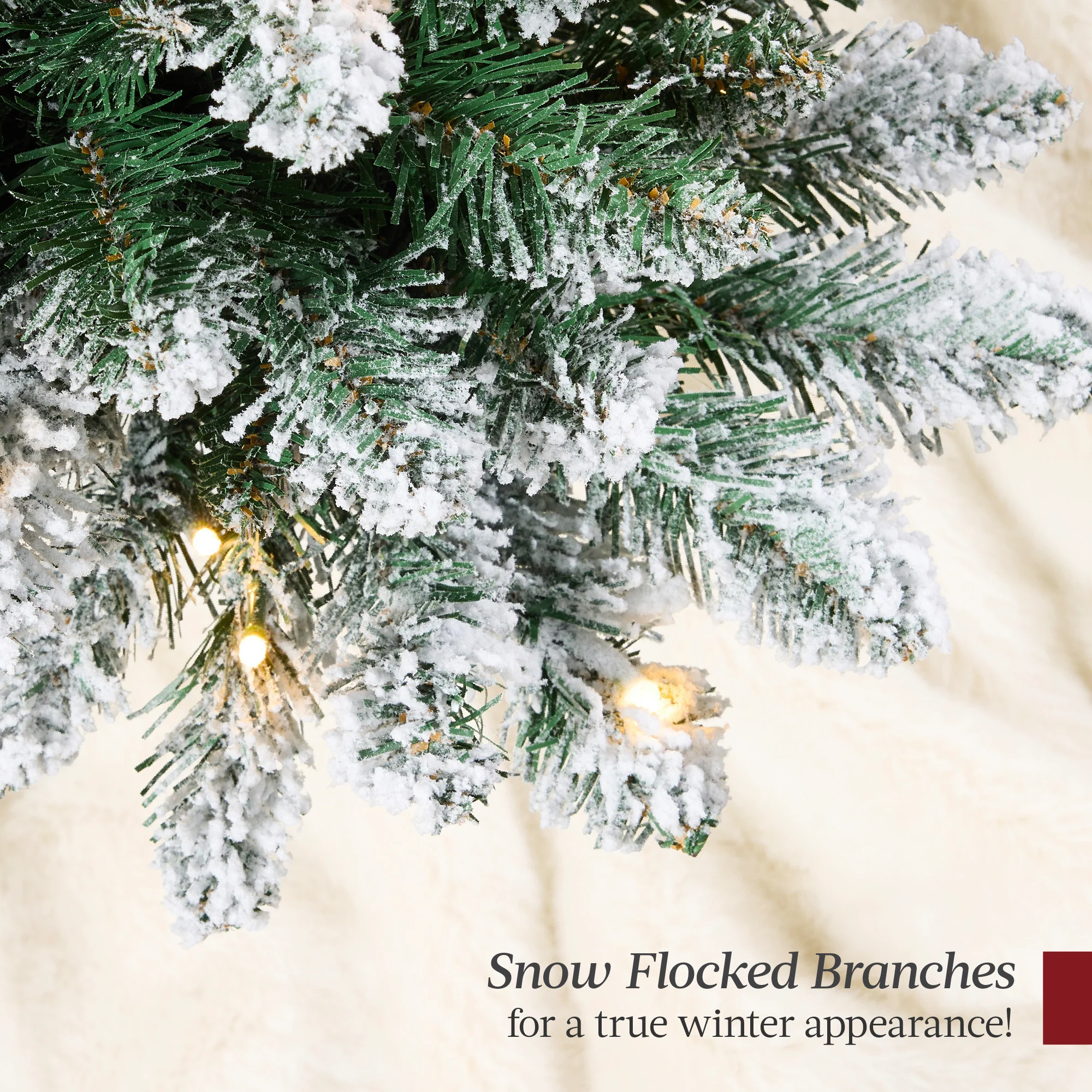 Pre-Lit Potted Flocked Christmas Tree w/ Twinkling White LEDs - Image 15