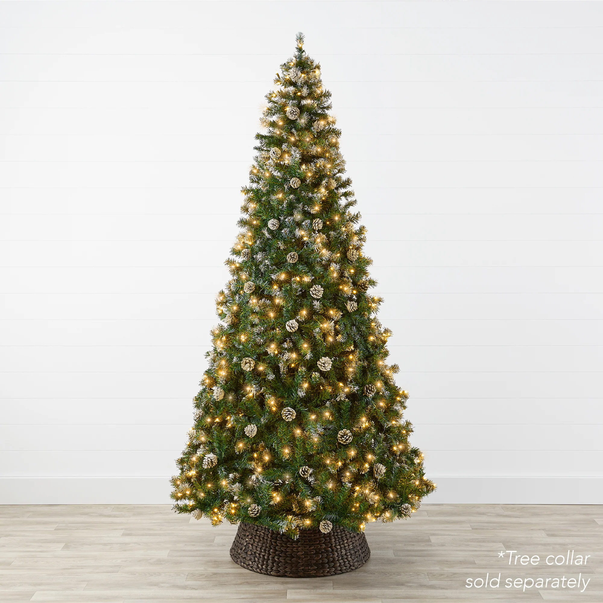 Pre-Lit Pre-Decorated Christmas Tree w/ Flocked Tips, Pinecones - Image 9