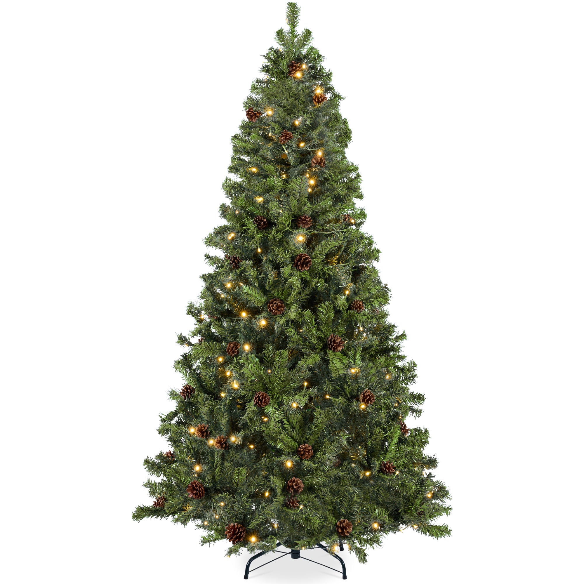 Pre-Lit Pre-Decorated Christmas Tree w/ Pinecones - Image 9