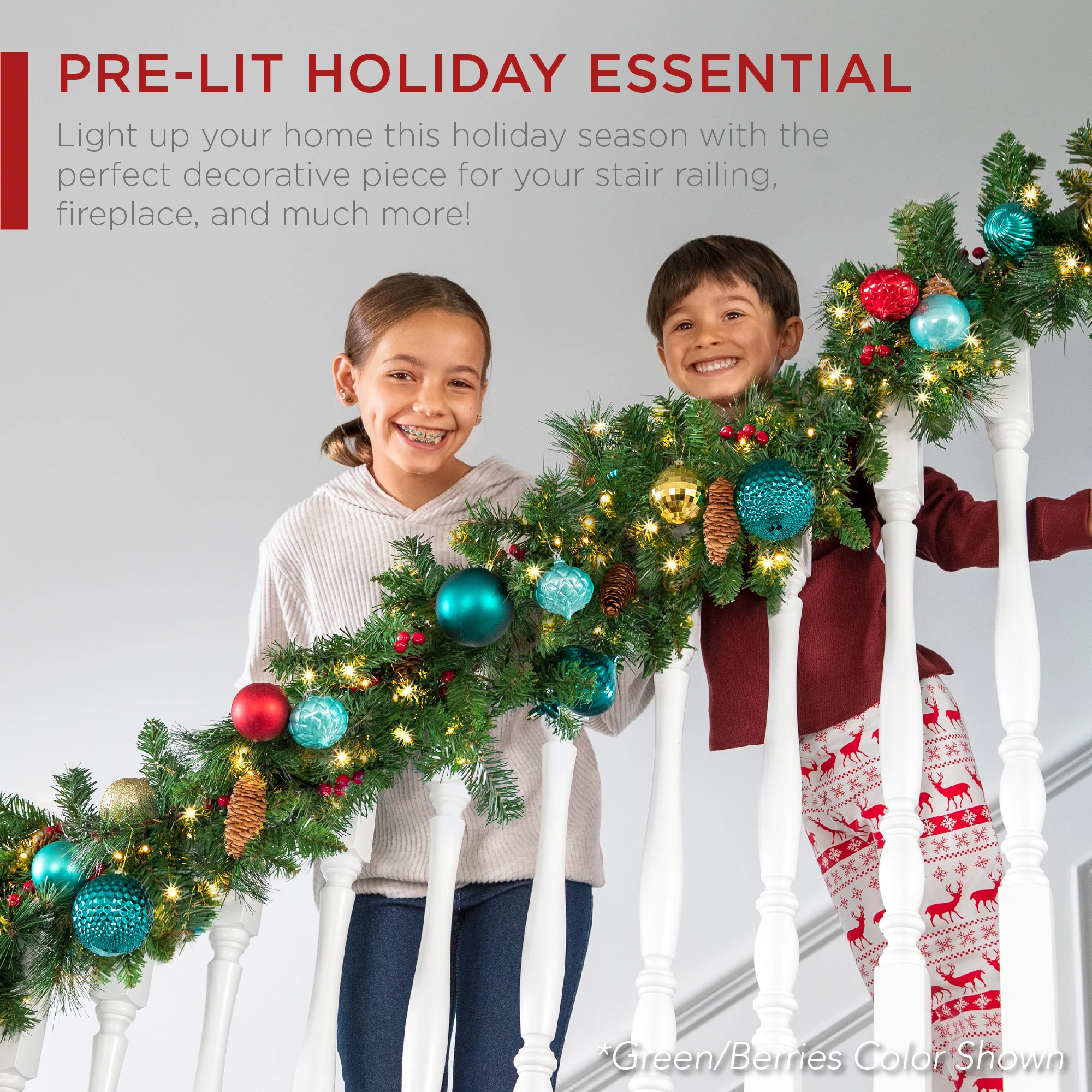 9Ft Pre-Lit Christmas Garland W/ 2-In-1 Led Lights - Image 51