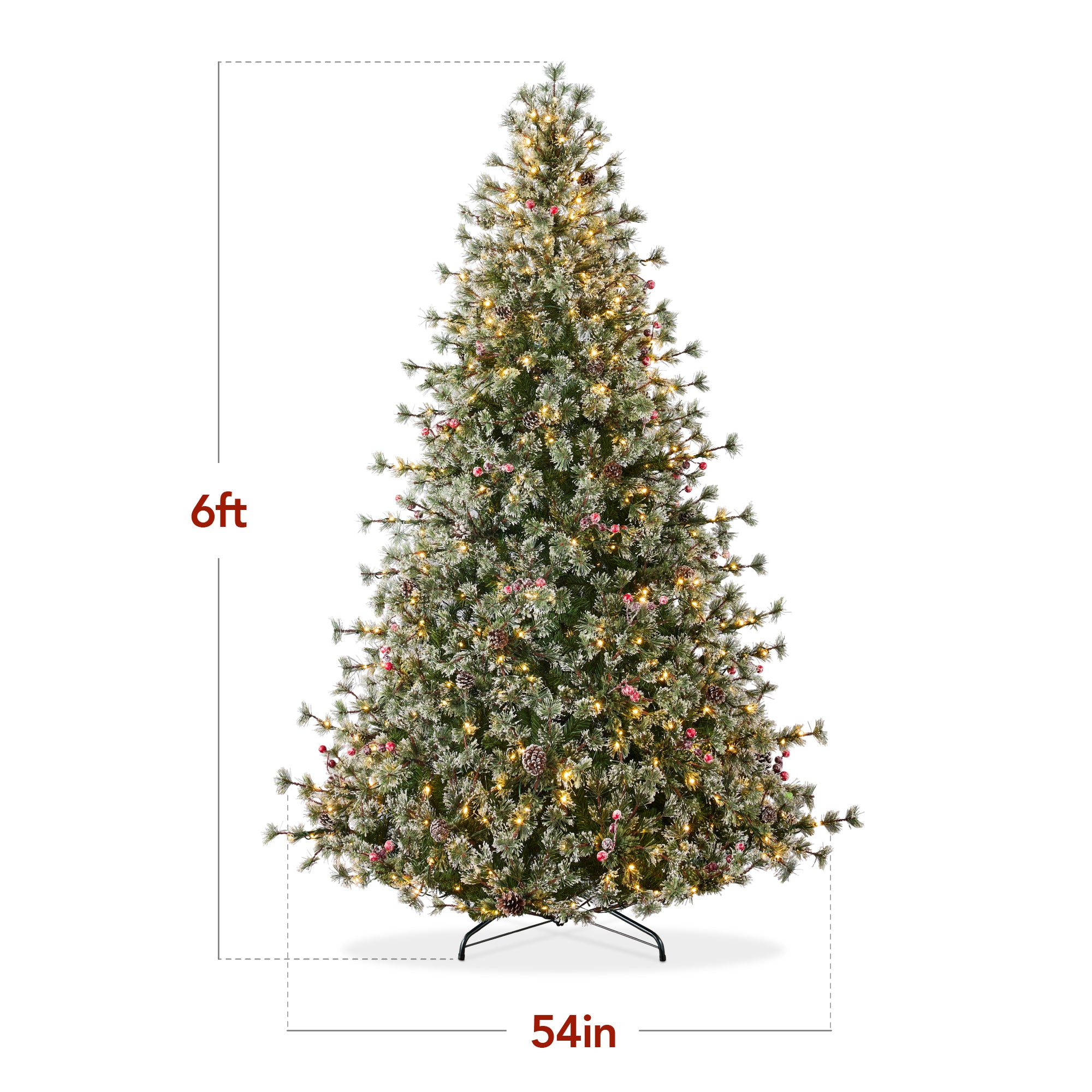 Pre-Lit Premium Semi-Flocked Cashmere Christmas Tree - Image 20
