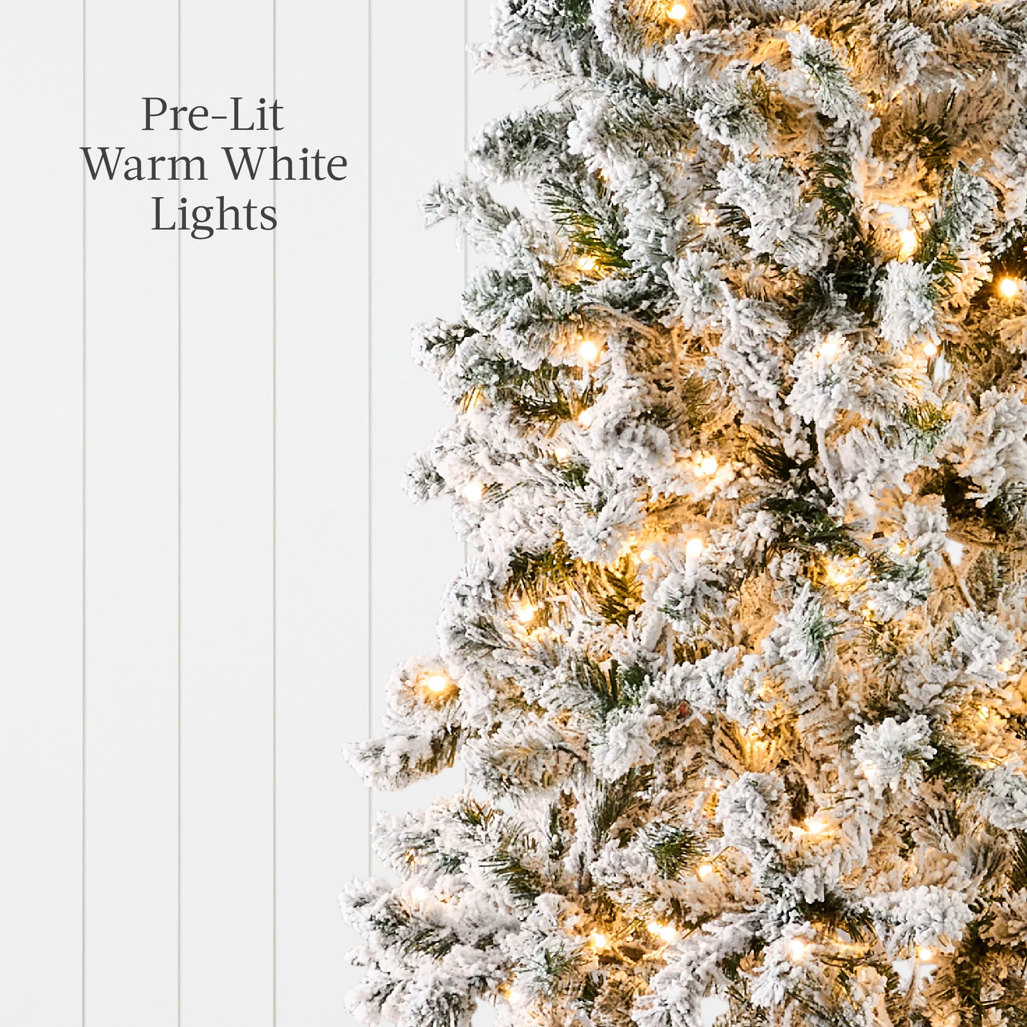 Pre-Lit Snow Flocked Artificial Pencil Christmas Tree - Image 31