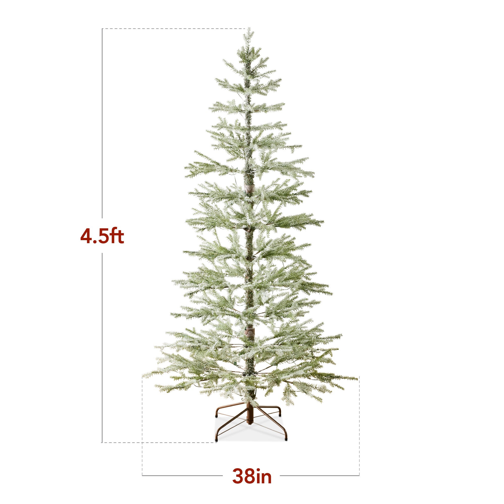 Green Pre-Lit Sparse Flocked Christmas Tree w/ 2-in-1 LEDs, Cordless Connection - Image 20