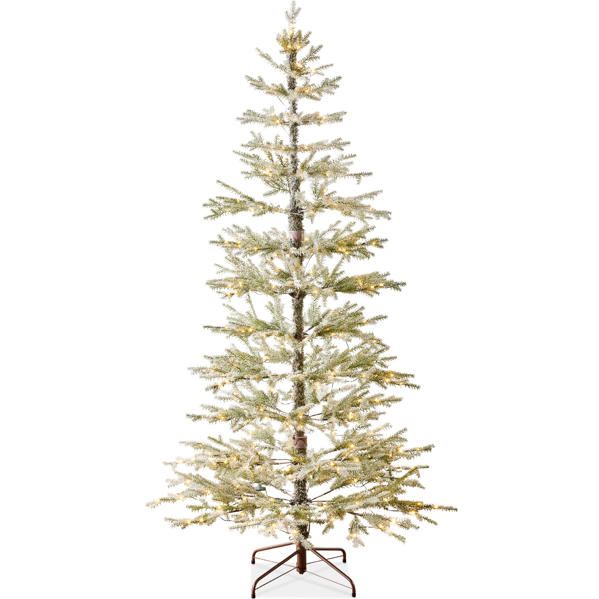 Green Pre-Lit Sparse Flocked Christmas Tree w/ 2-in-1 LEDs, Cordless Connection - Image 28