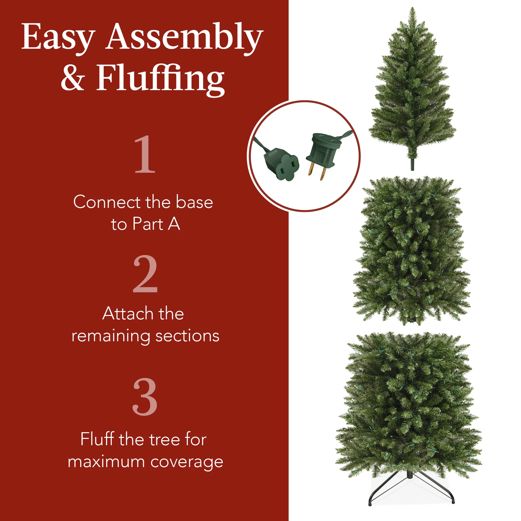 Prelit Spruce Pencil Christmas Tree w/ Incandescent Lights - Image 11