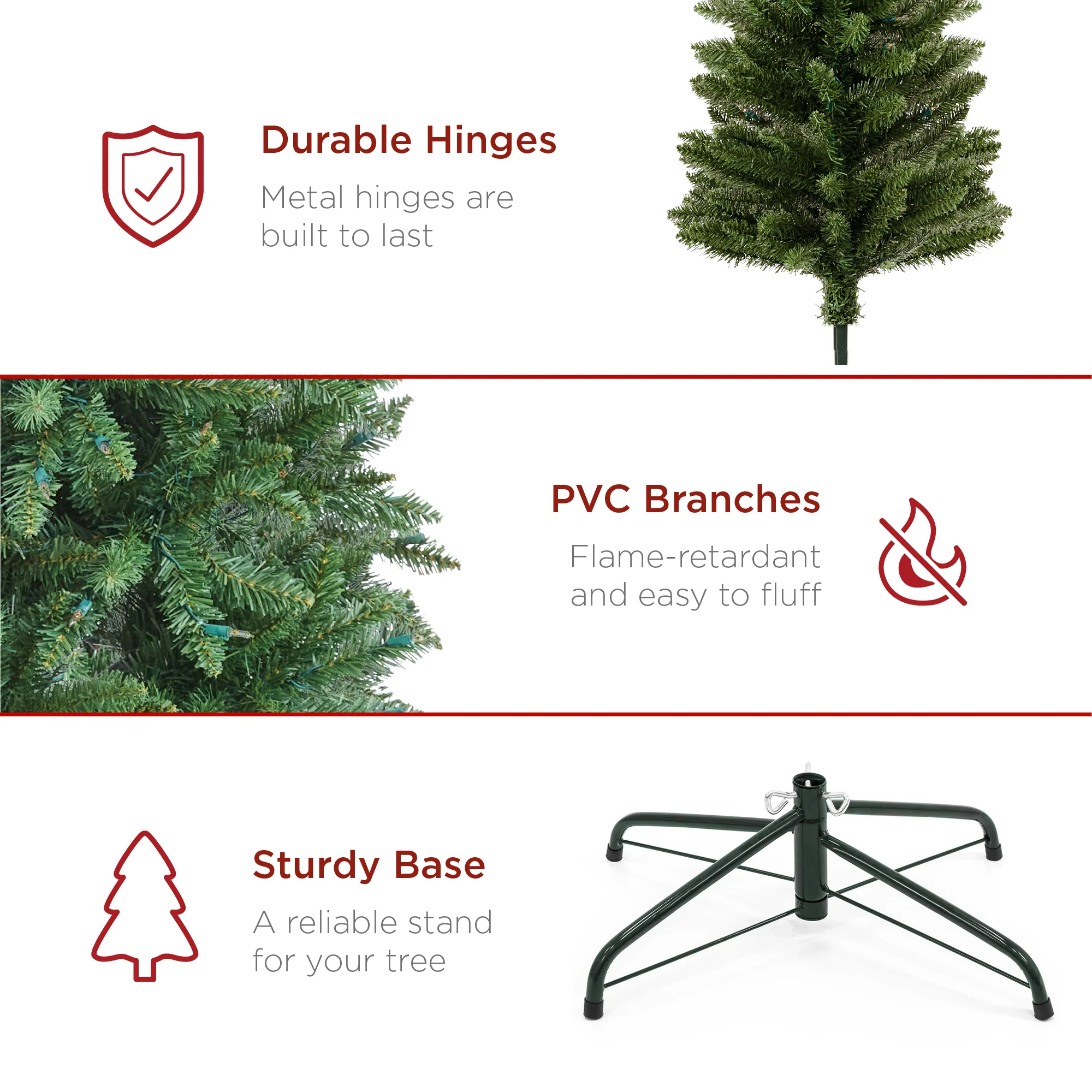 Prelit Spruce Pencil Christmas Tree w/ Incandescent Lights - Image 6