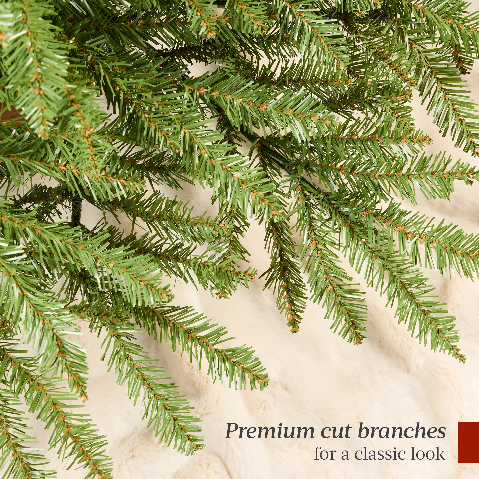 Premium Artificial Nordic Fir Hinged Christmas Tree w/ Foldable Metal Base - Image 13