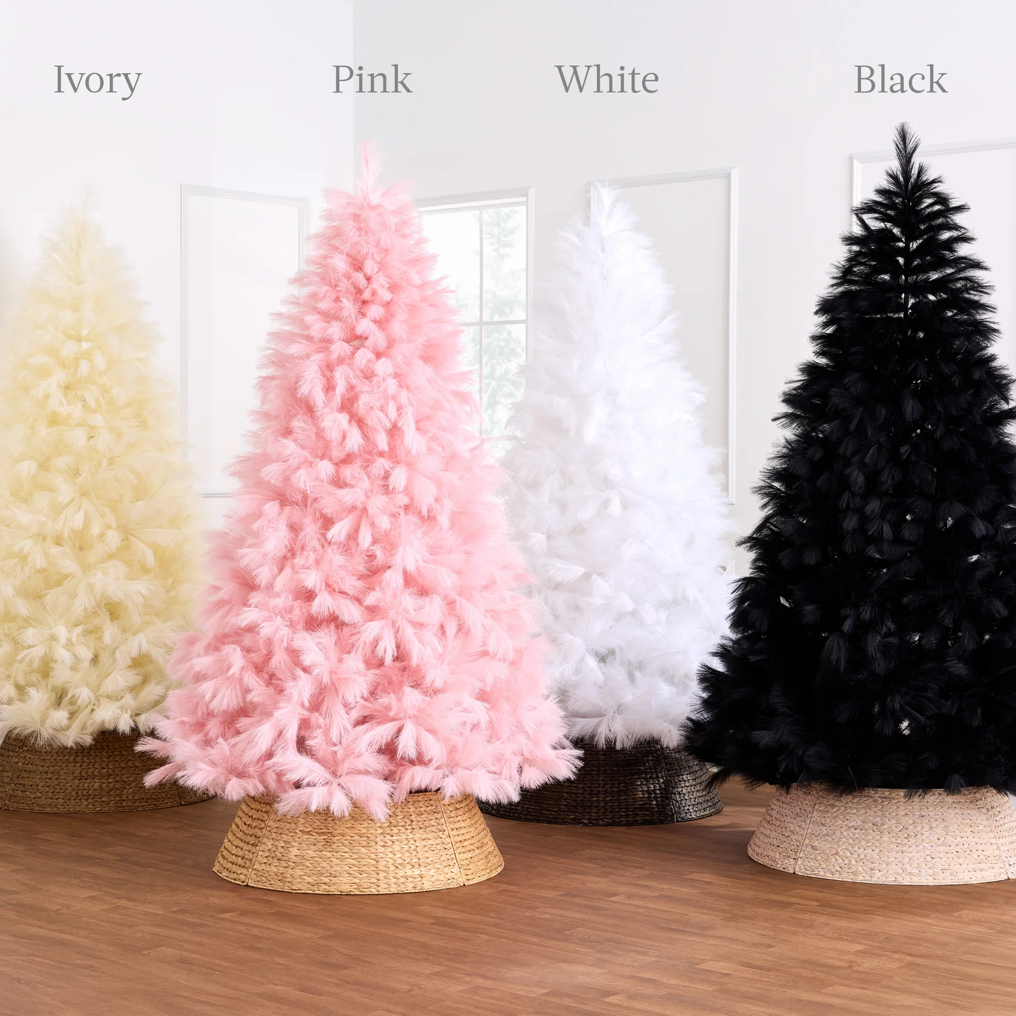 Premium Artificial Pink Pampas Christmas Tree w/ Foldable Metal Base - Image 34