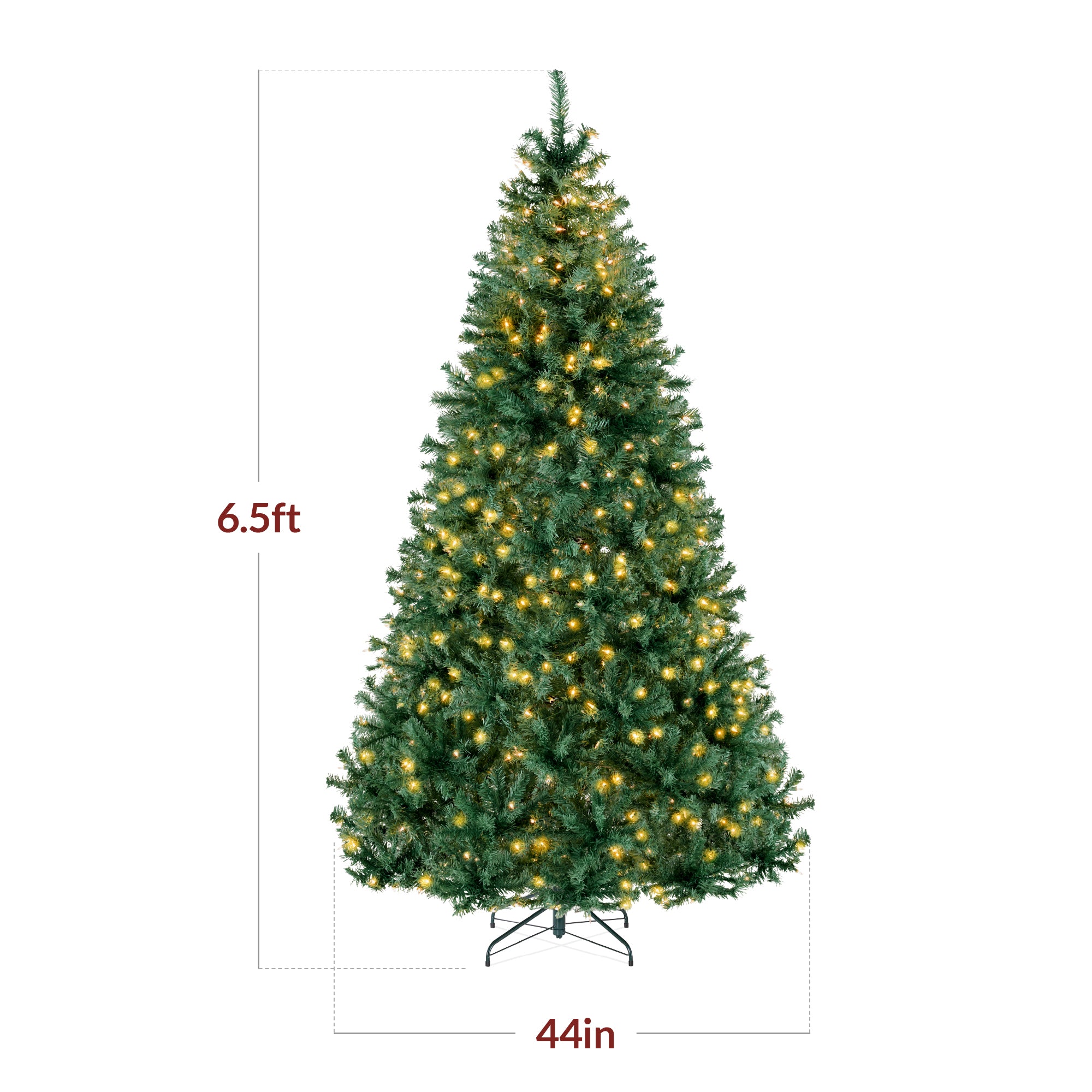 Premium Artificial Pre-Lit Pine Christmas Tree w/ 1,000 Tips, 250 Lights - Image 2