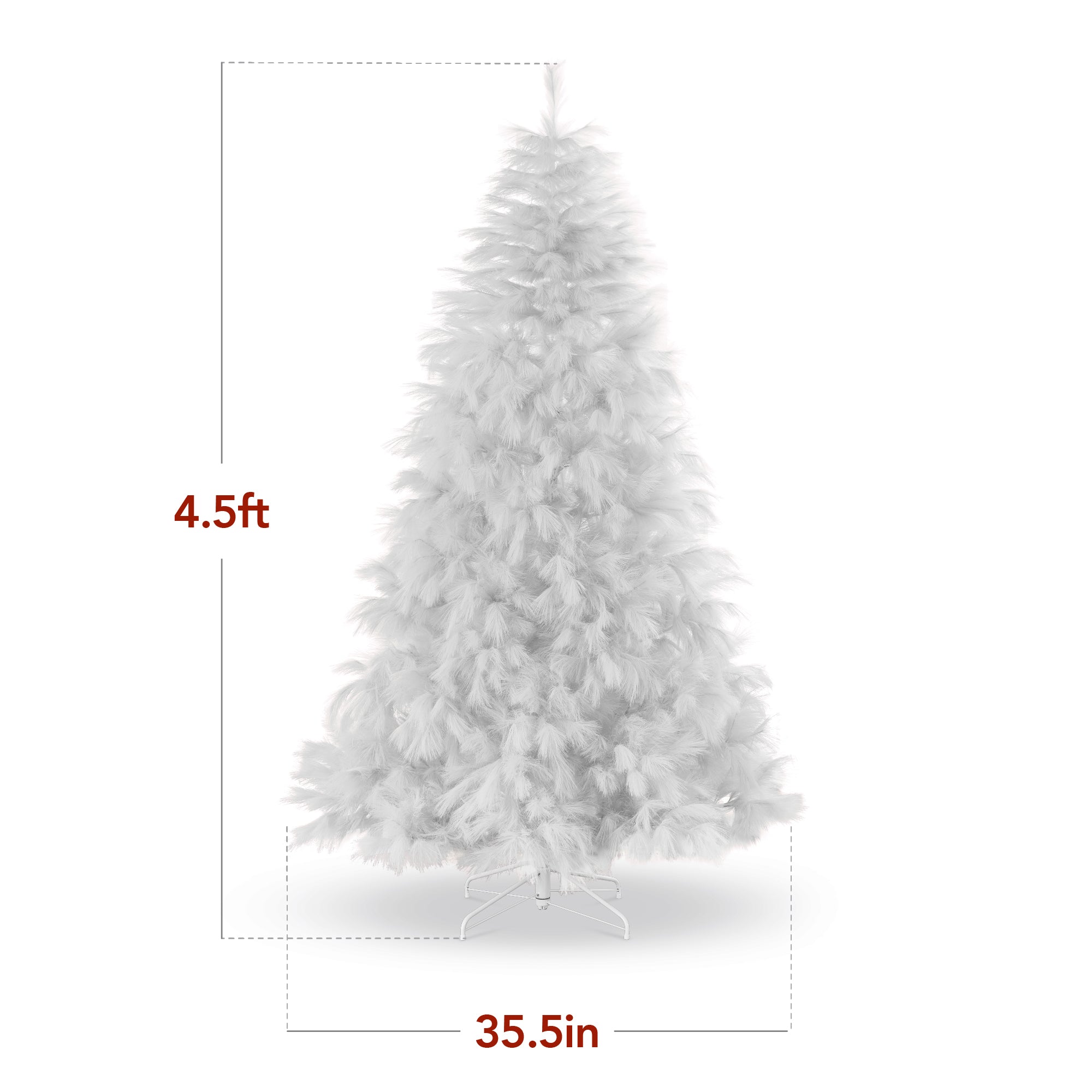 Premium Artificial White Pampas Christmas Tree w/ Foldable Metal Base - Image 18