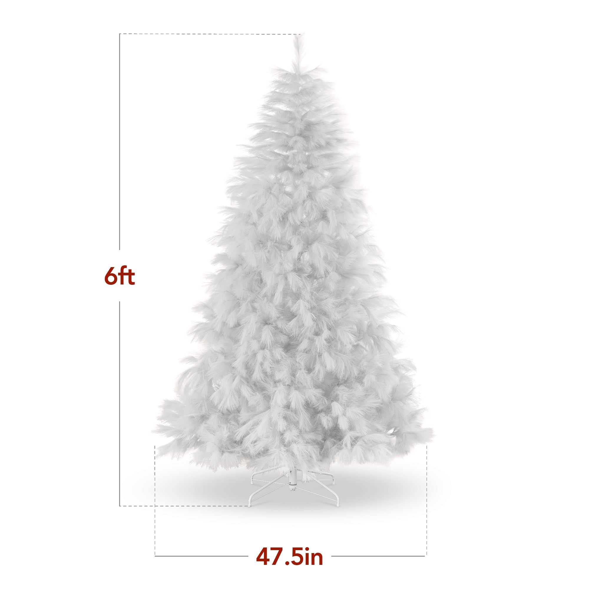 Premium Artificial White Pampas Christmas Tree w/ Foldable Metal Base - Image 27