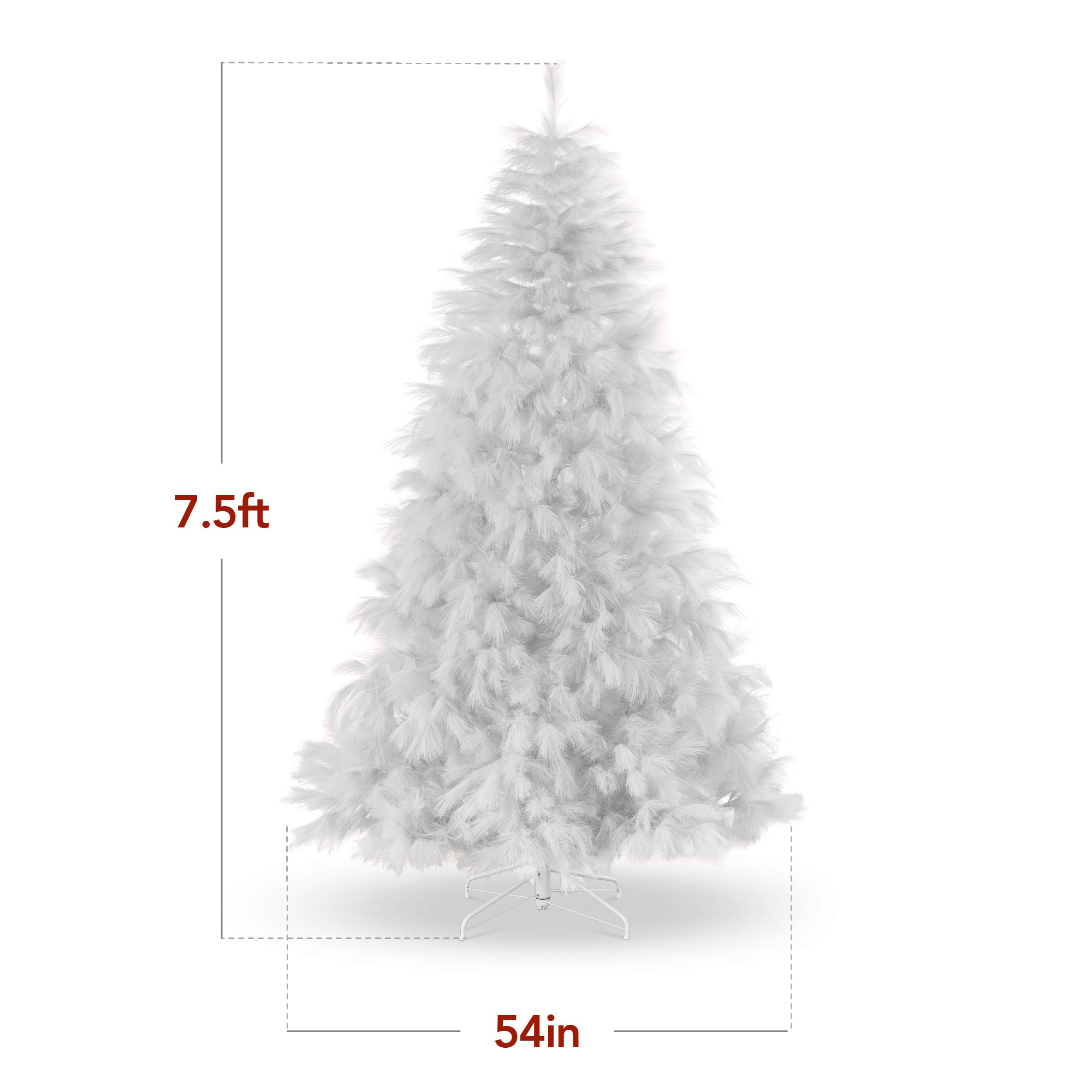 Premium Artificial White Pampas Christmas Tree w/ Foldable Metal Base - Image 9