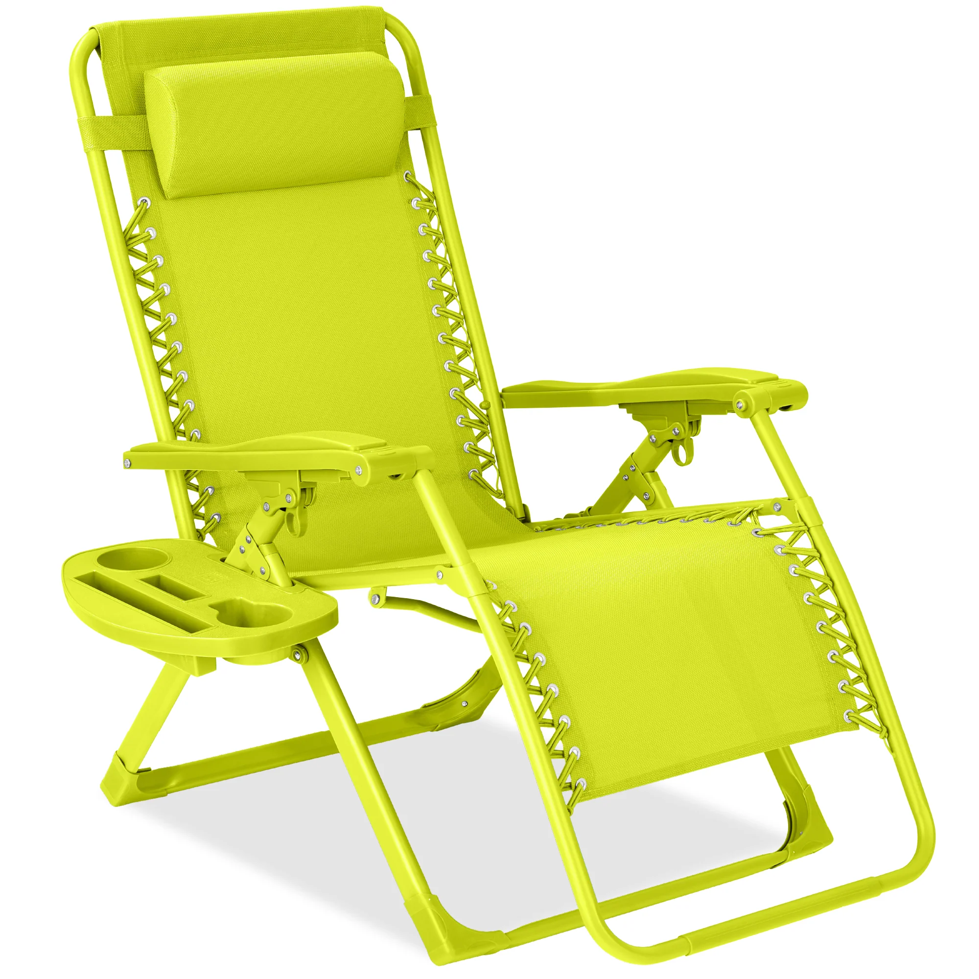 Monochromatic Zero Gravity Patio Chair Recliner w/ Side Tray, Headrest - Image 64