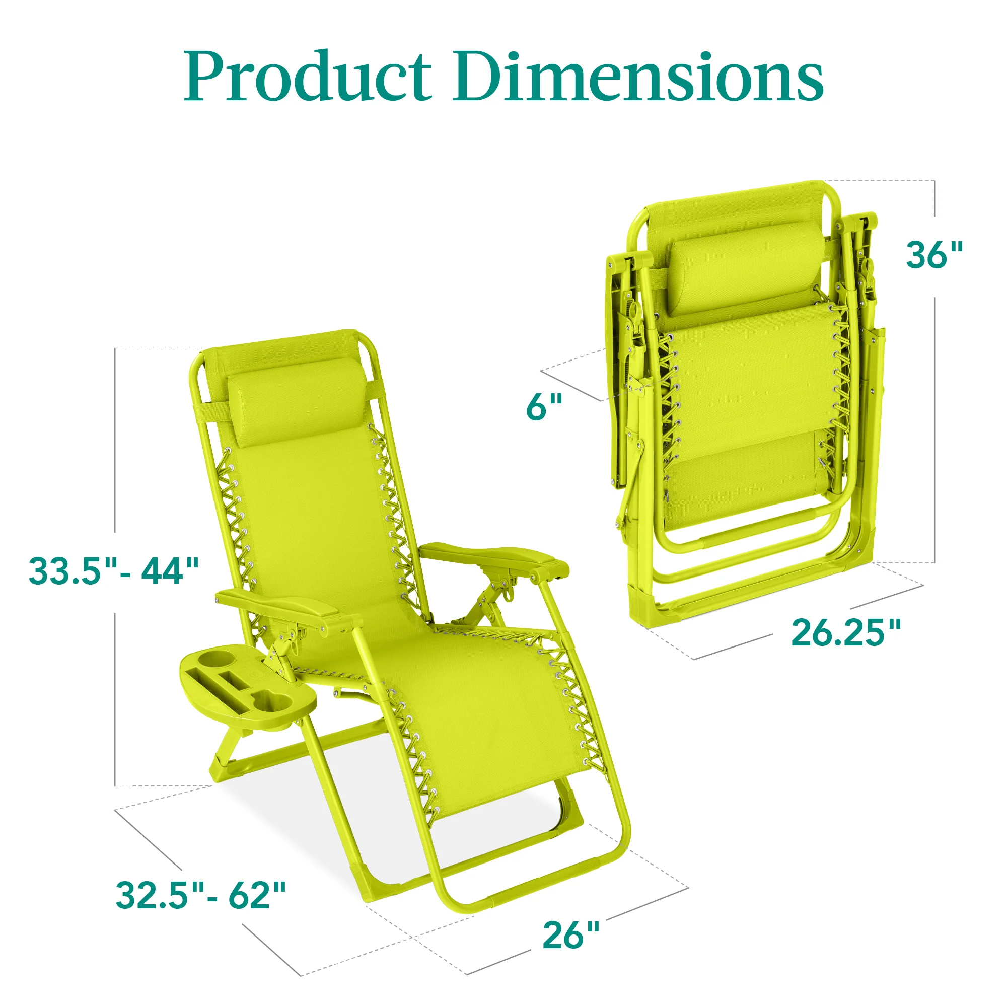 Monochromatic Zero Gravity Patio Chair Recliner w/ Side Tray, Headrest - Image 70