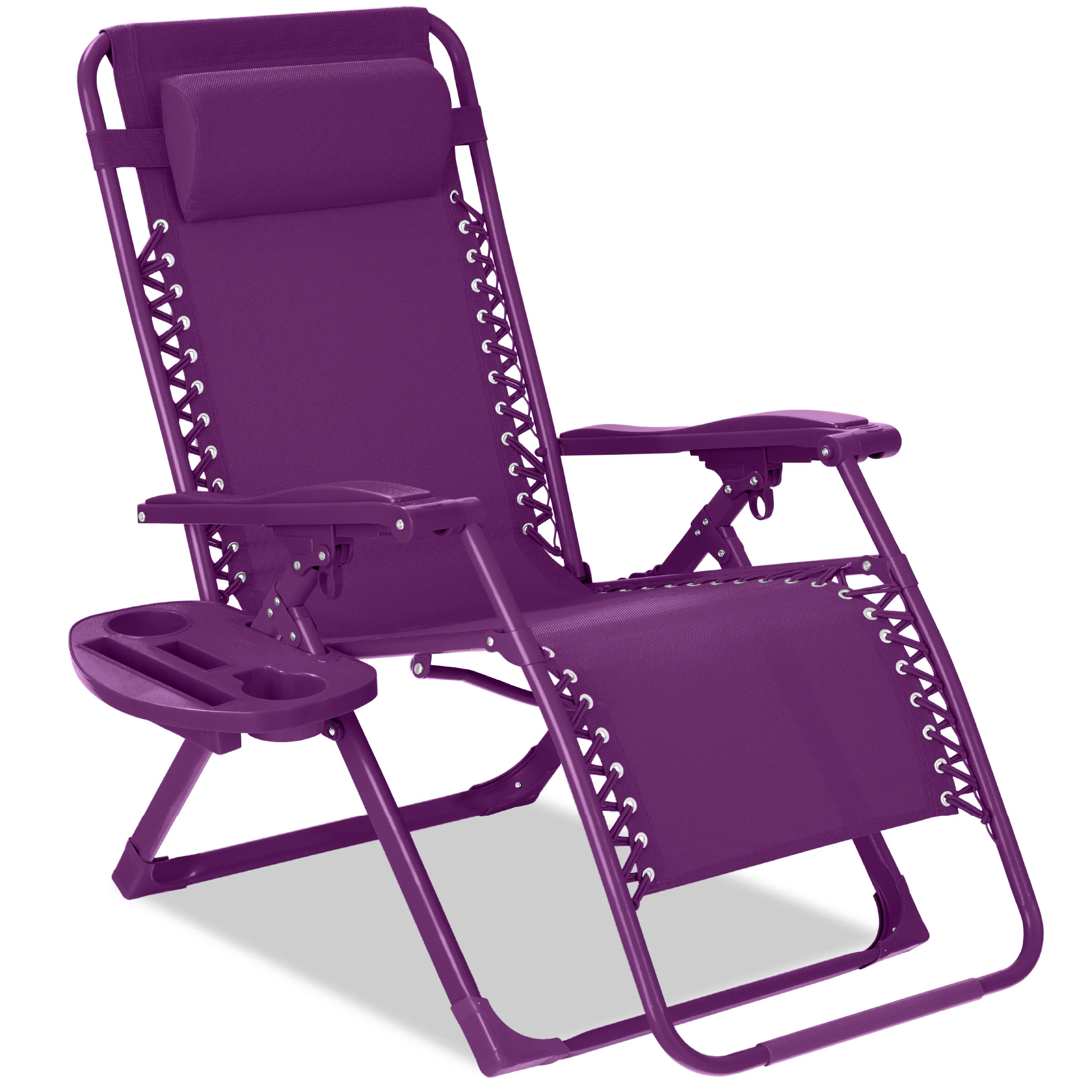 Monochromatic Zero Gravity Patio Chair Recliner w/ Side Tray, Headrest - Image 71