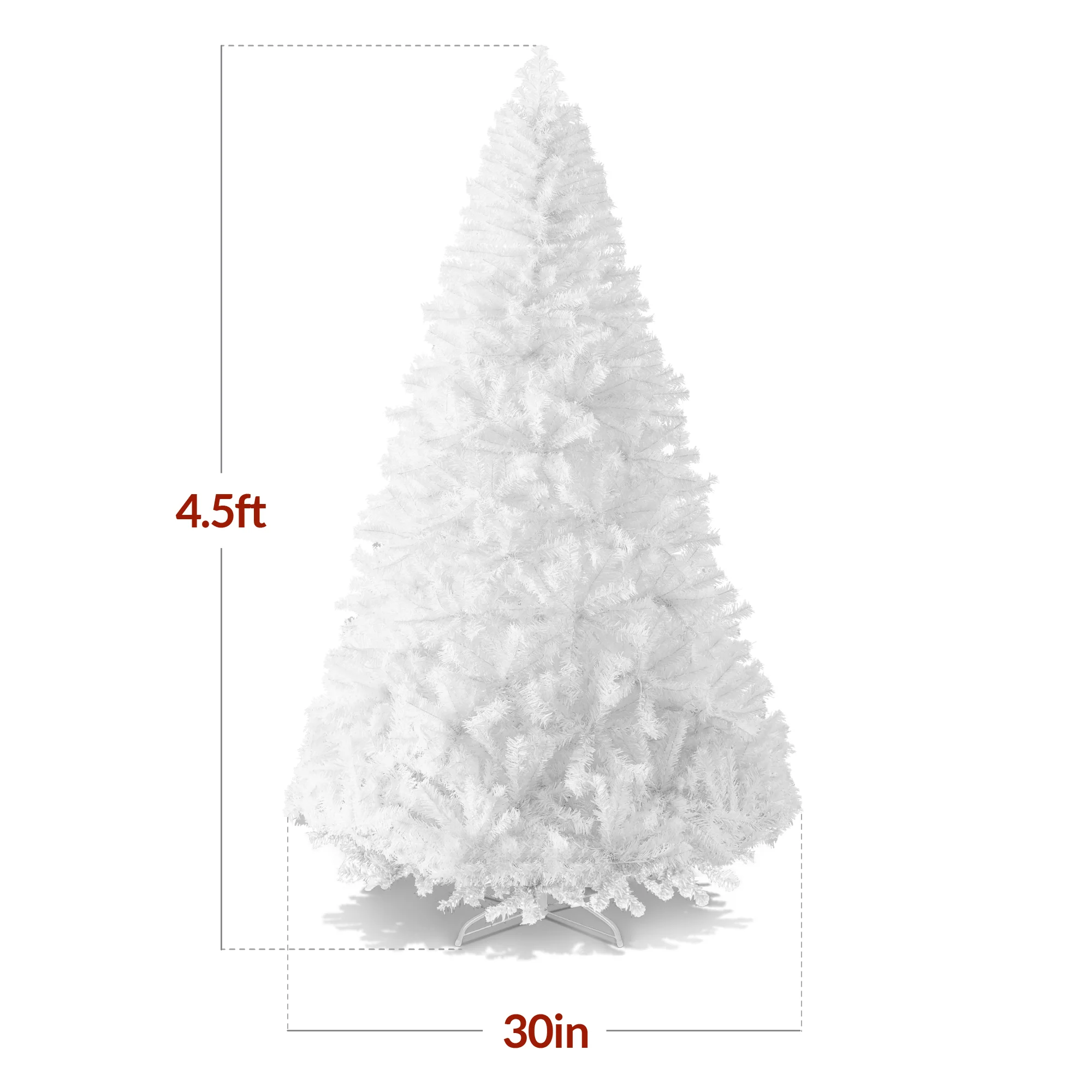 Artificial White Christmas Tree, Unlit Pine Design w/Easy Assembly - Image 29