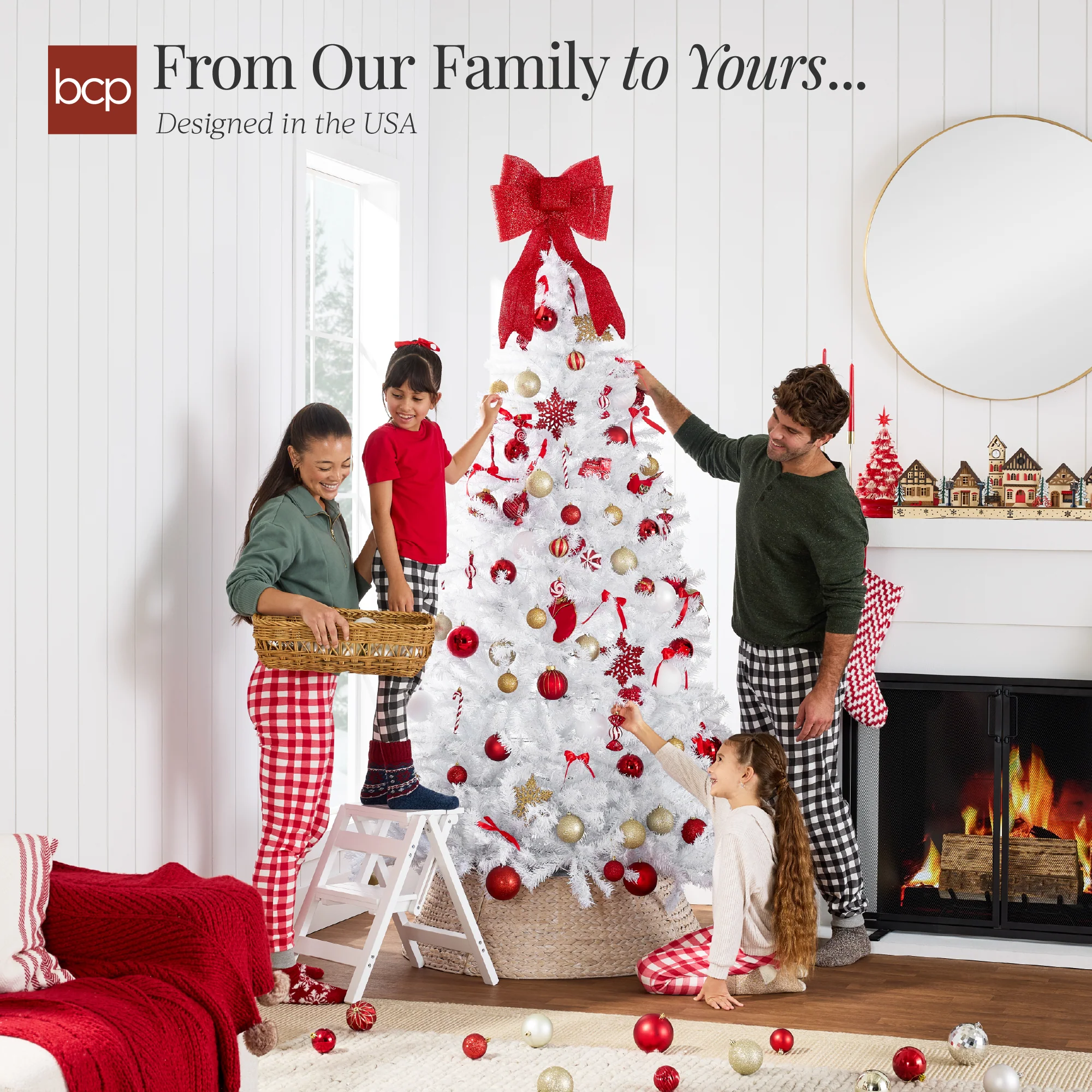 Artificial White Christmas Tree, Unlit Pine Design w/Easy Assembly - Image 32