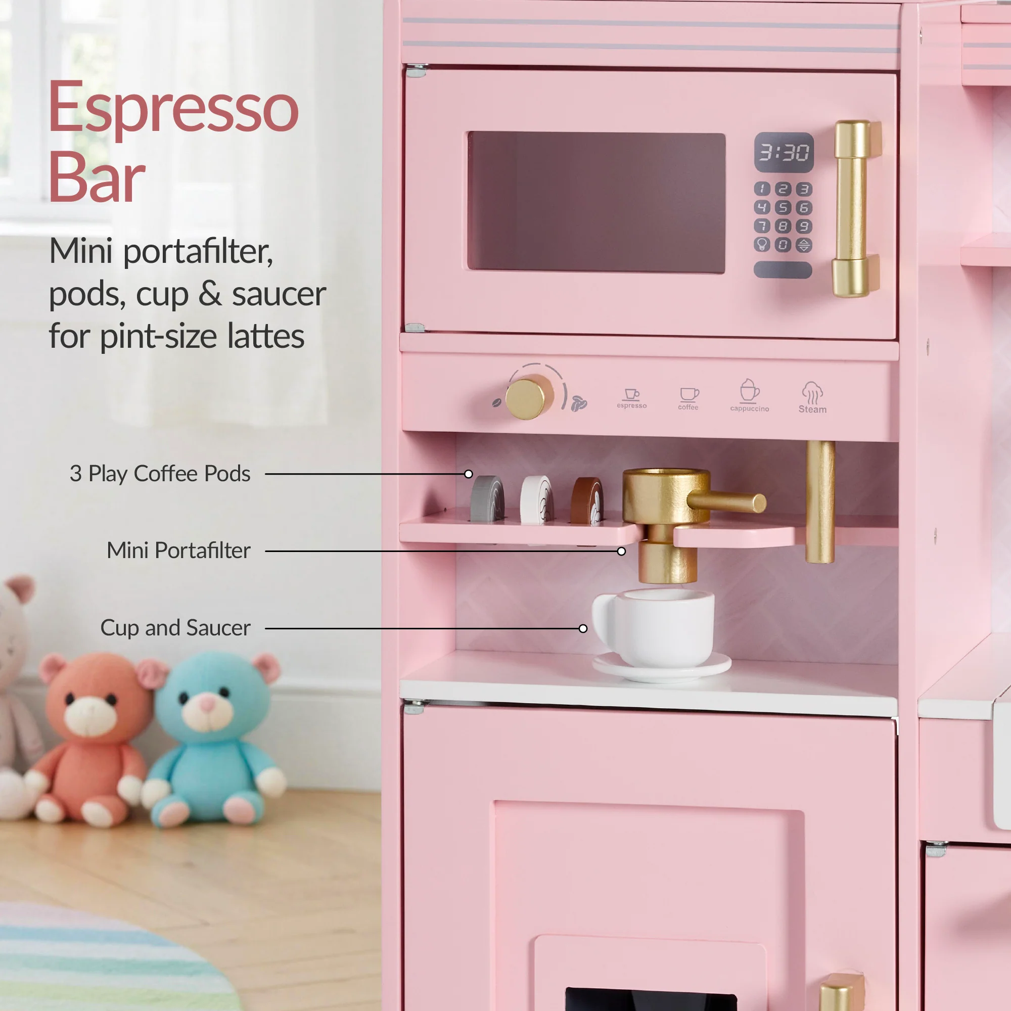 Pretend Play Kitchen with Espresso Machine - Image 19