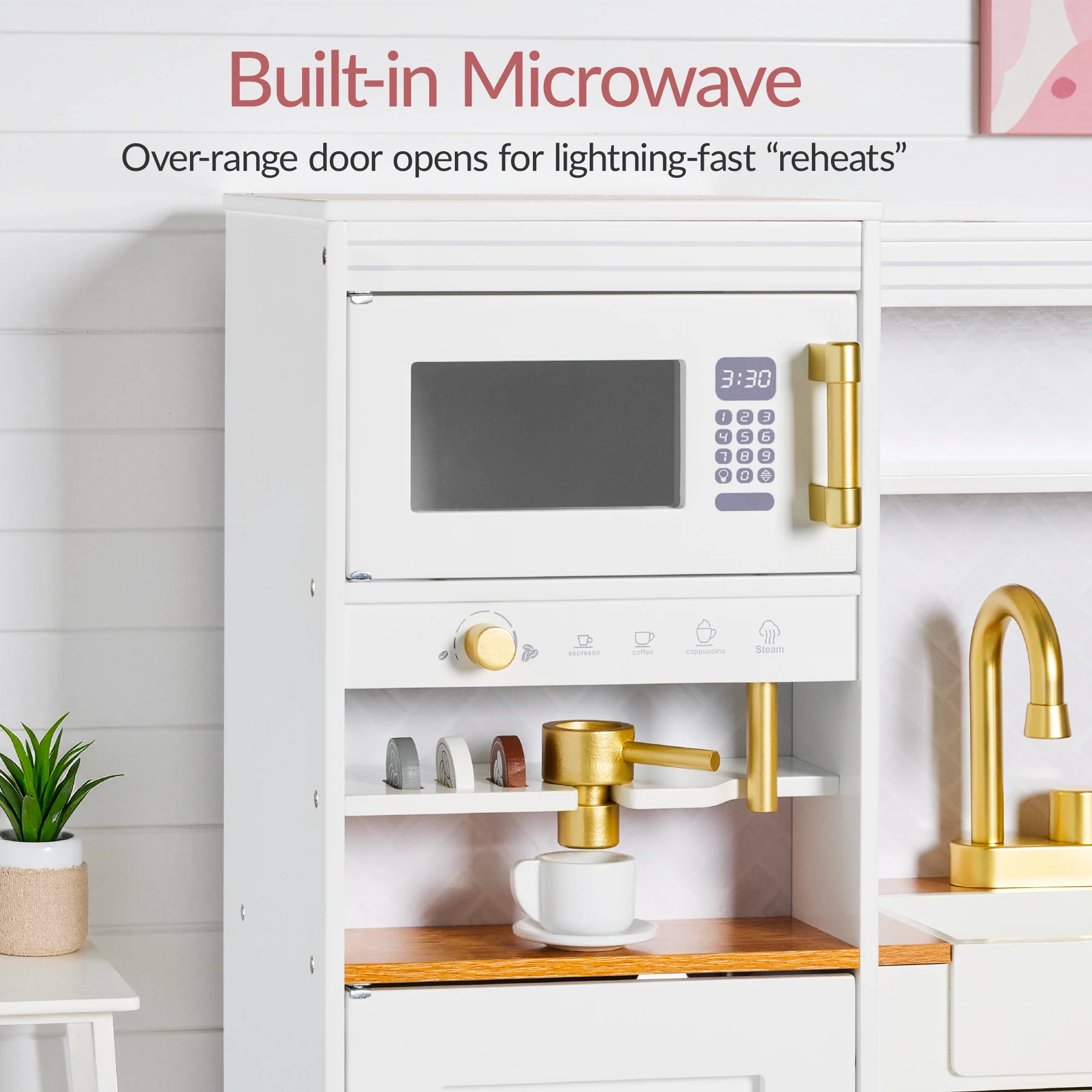 Pretend Play Kitchen with Espresso Machine - Image 6