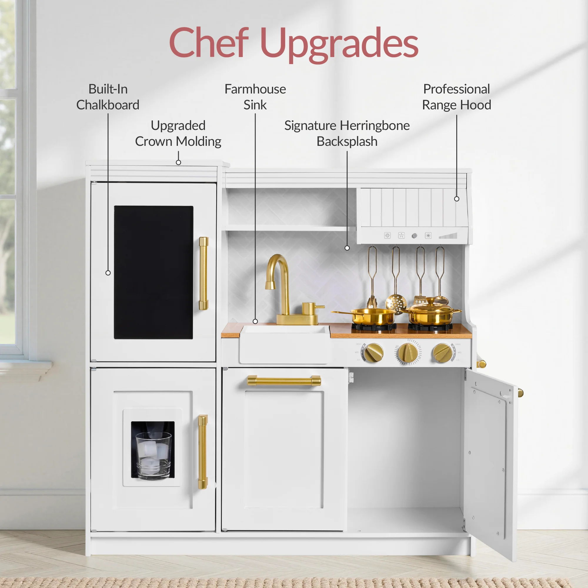 Pretend Play Kitchen with Framed Chalkboard - Image 5