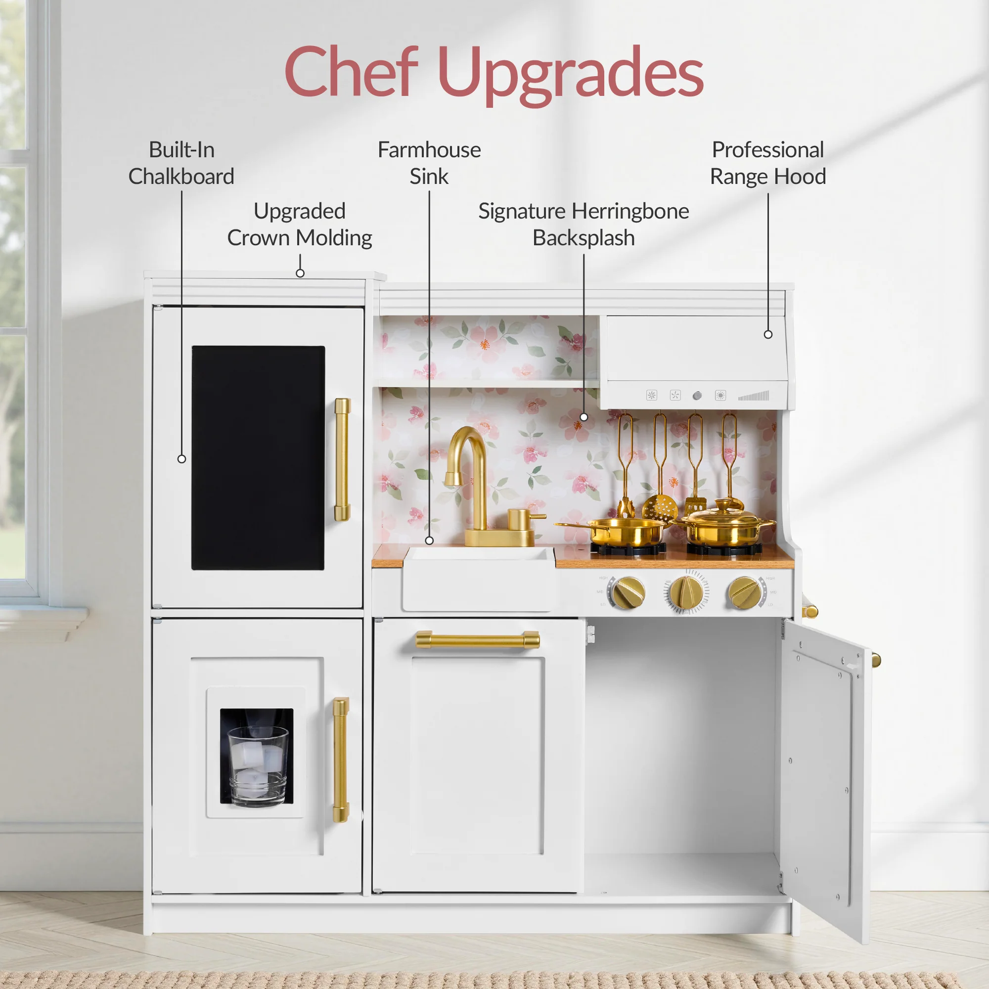 Pretend Play Kitchen with Framed Chalkboard - Image 13