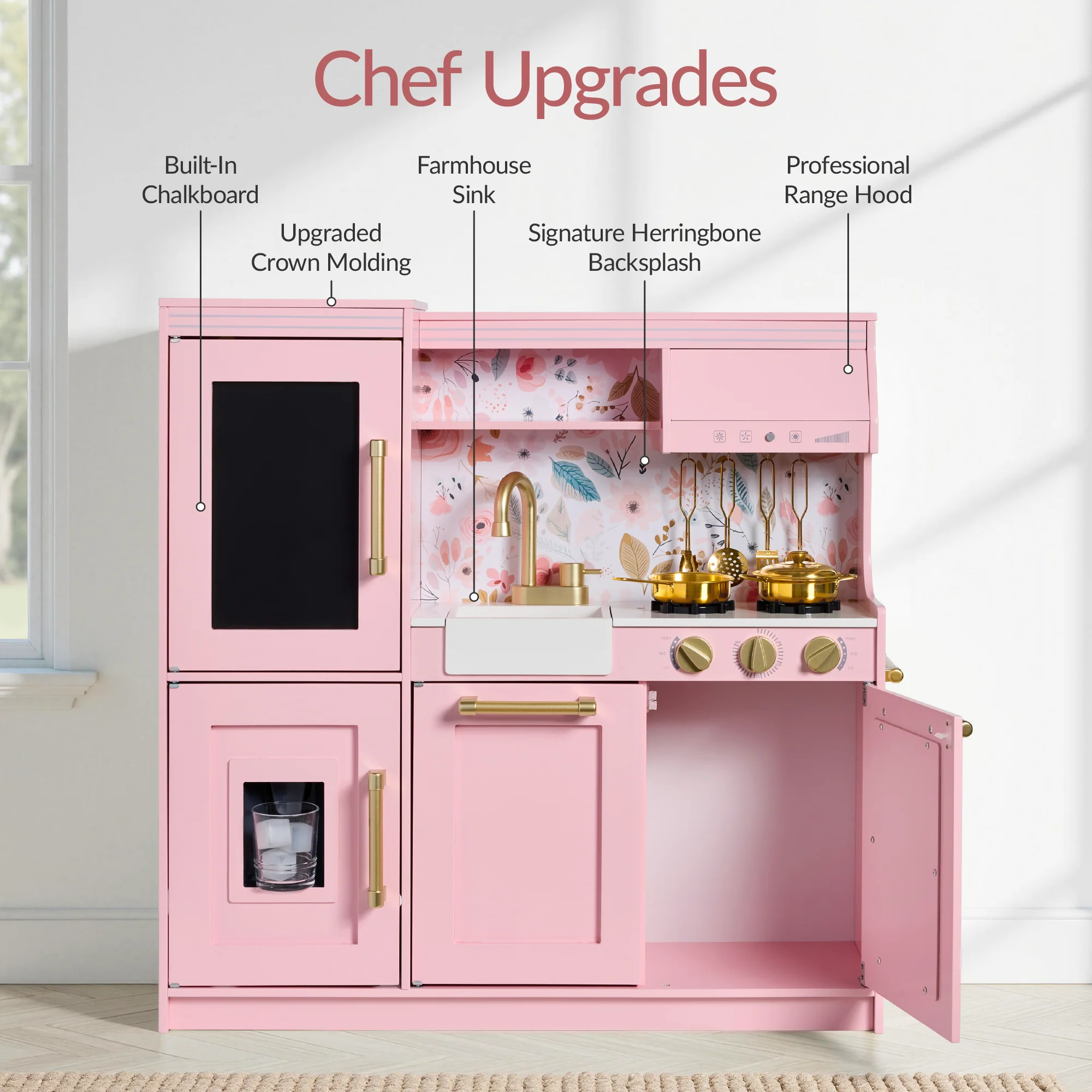 Pretend Play Kitchen with Framed Chalkboard - Image 5