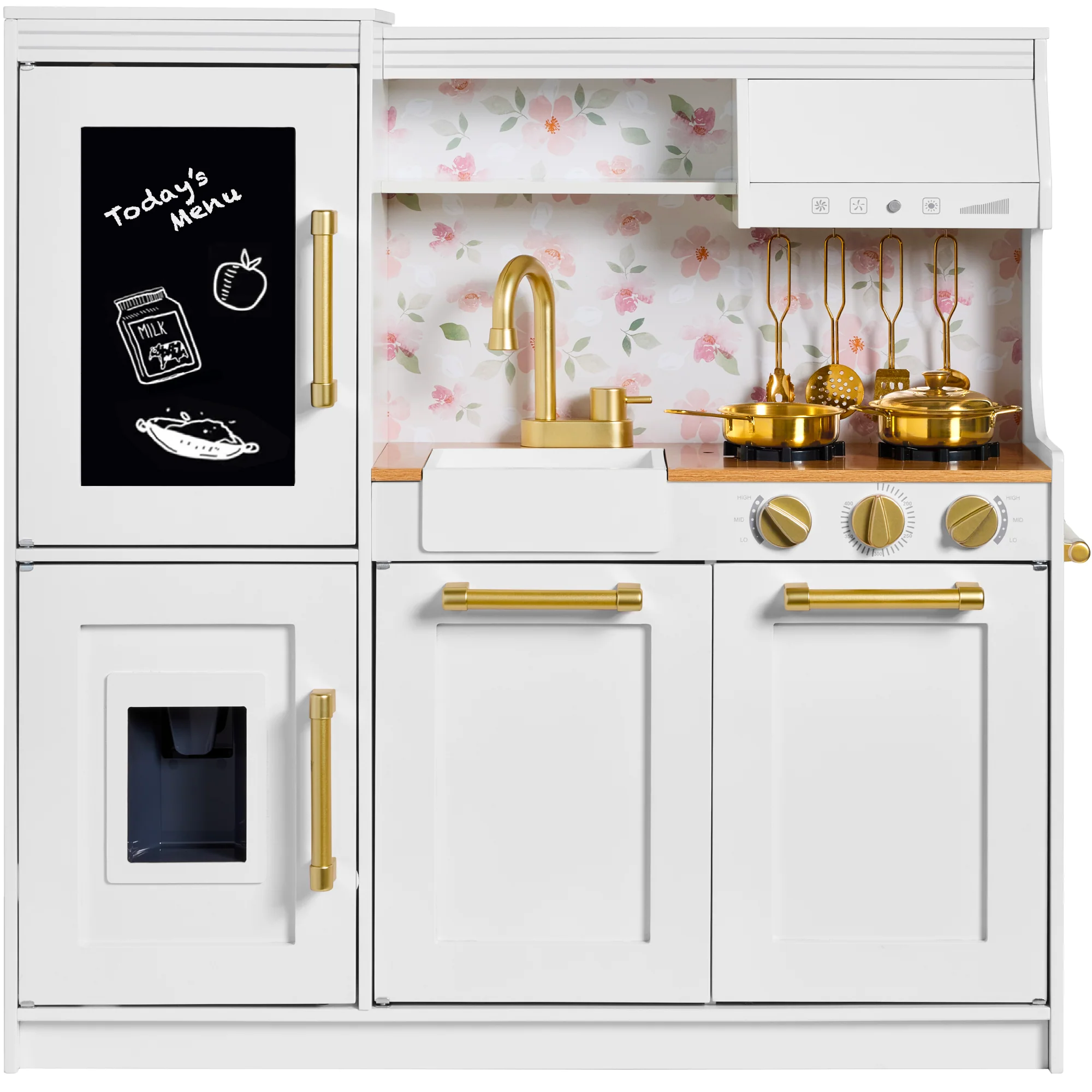 Pretend Play Kitchen with Framed Chalkboard - Image 9