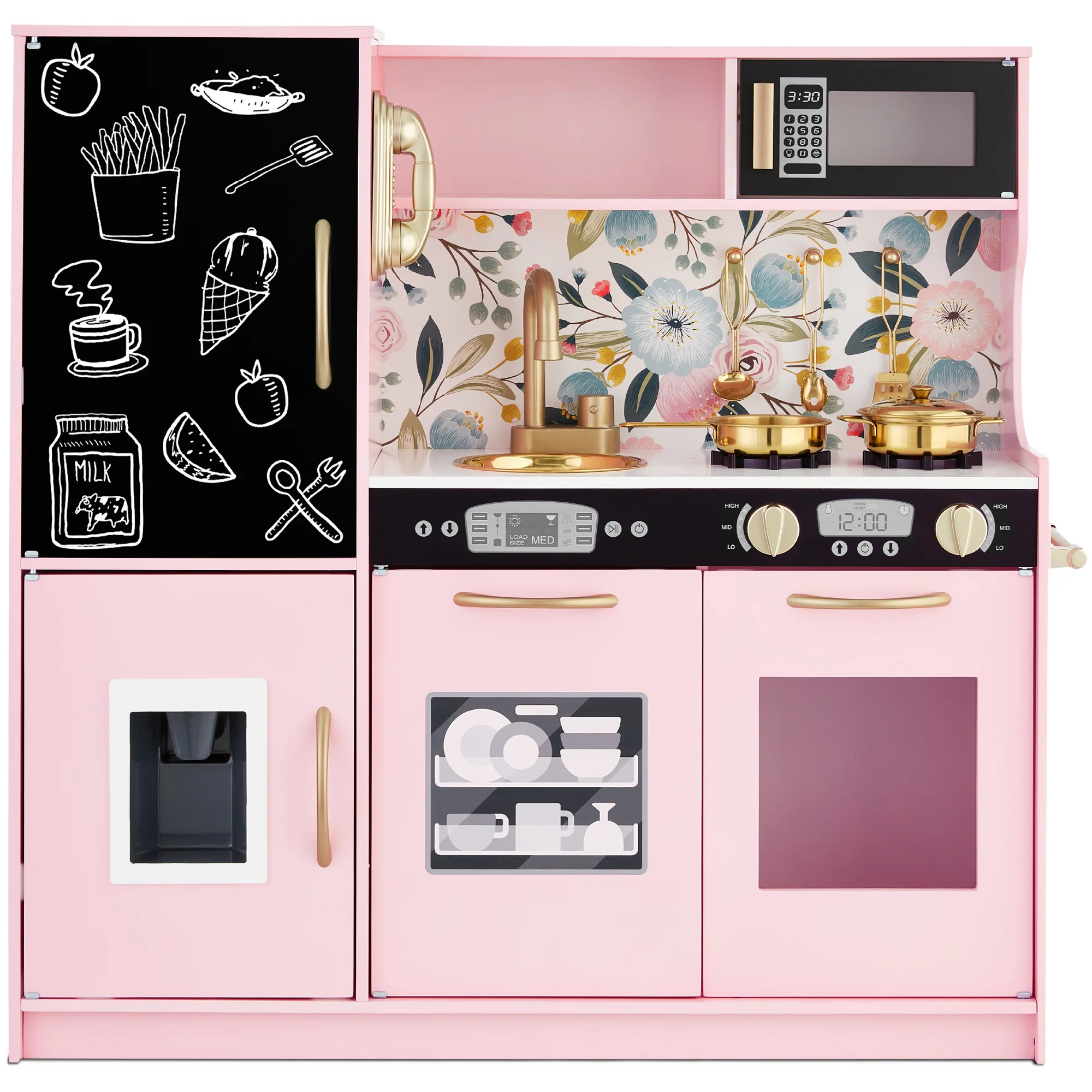 Wooden Play Kitchen for Kids with Accessories, Pretend Cooking Set, Ages 3+ - Image 64